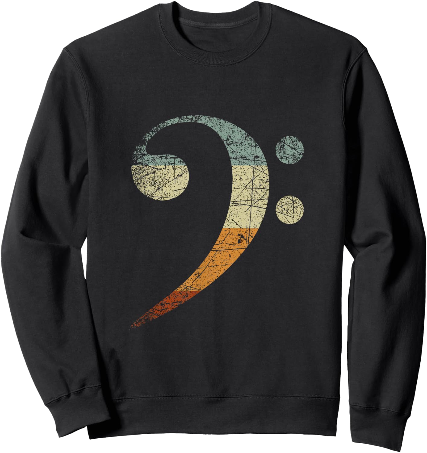 Treble Clef Retro Bass Clef Sweatshirt - Sweatshirt | Black