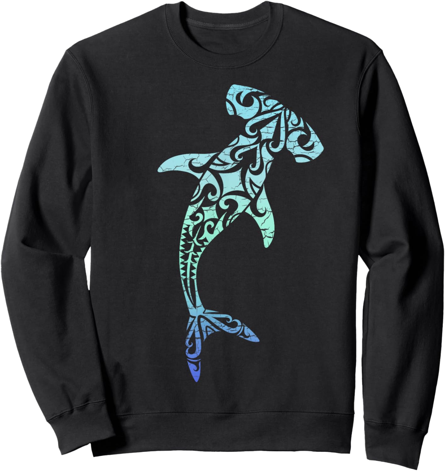 Hawaii Polynesian Tribal Hammerhead Shark Aloha State Sweatshirt - Sweatshirt | Black
