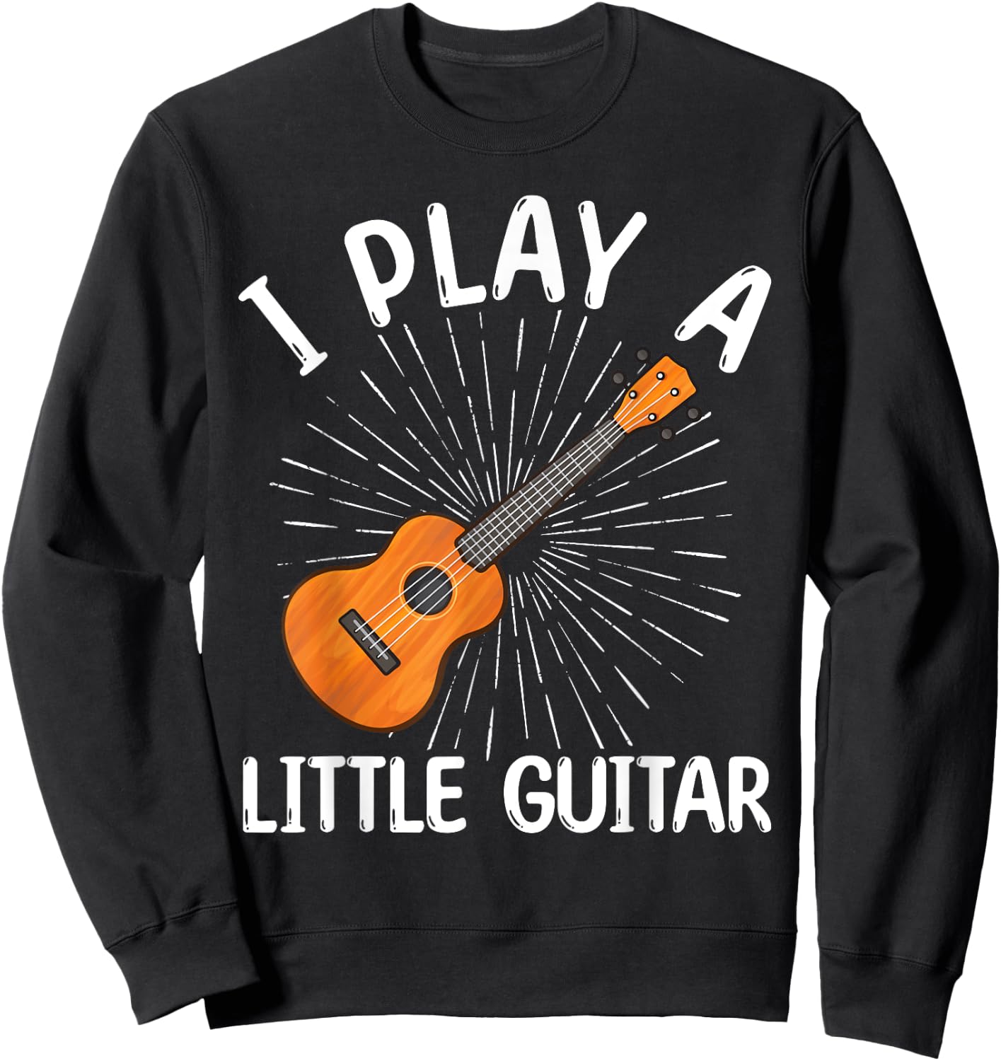 Funny Ukulele Art Women Kids Guitar Ukulele Player Sweatshirt - Sweatshirt | Black