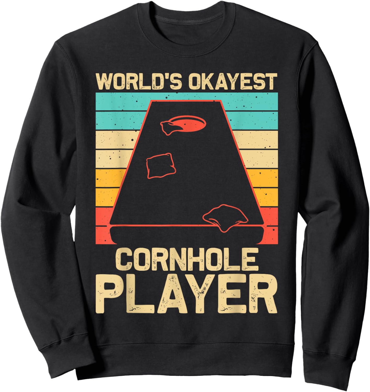 Funny Cornhole Gift Women Bean Bag Toss Game Players Sweatshirt - Sweatshirt | Black