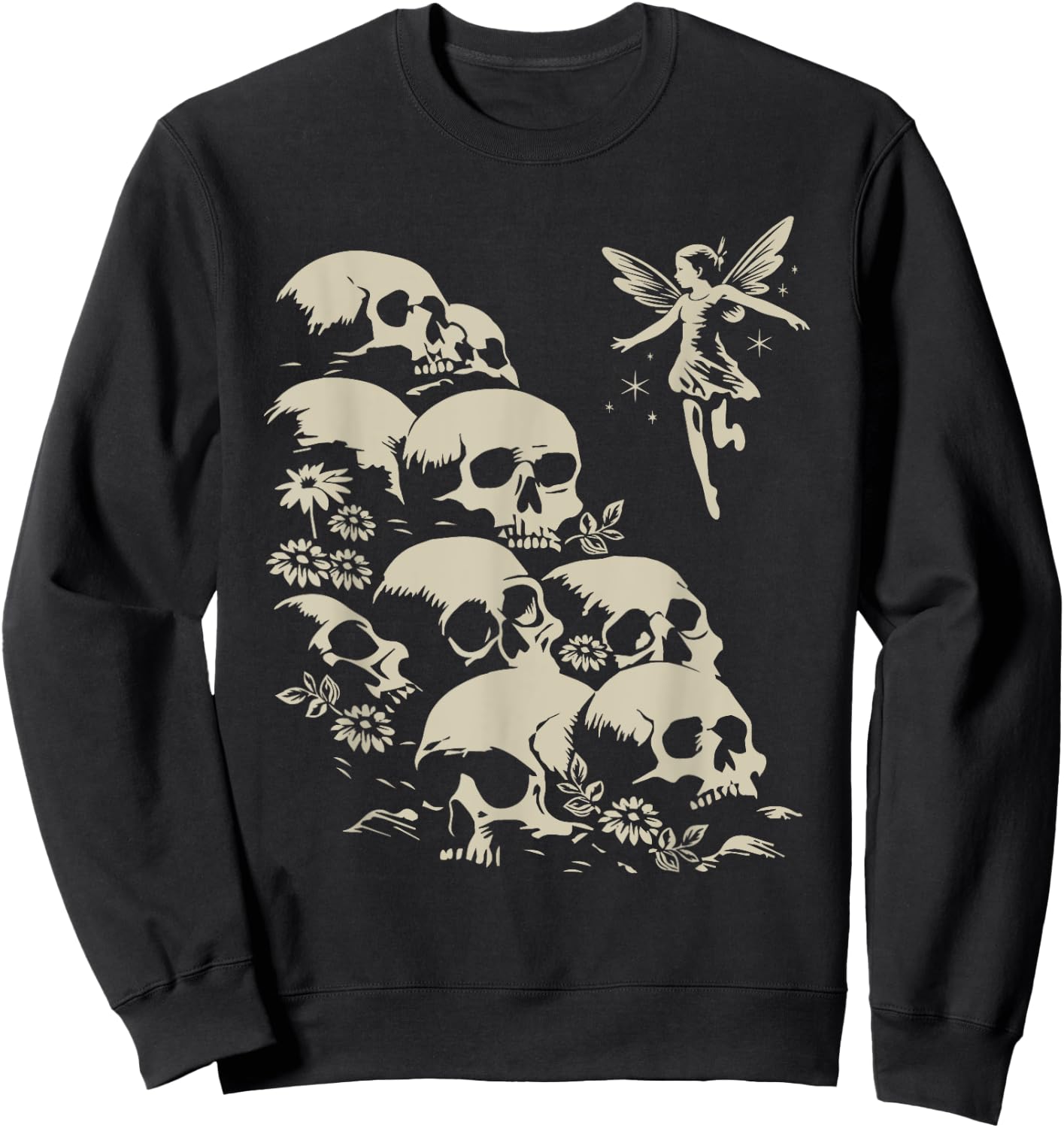 Dark Forest Fairy Admires Her Skull Collection Sweatshirt - Sweatshirt | Black