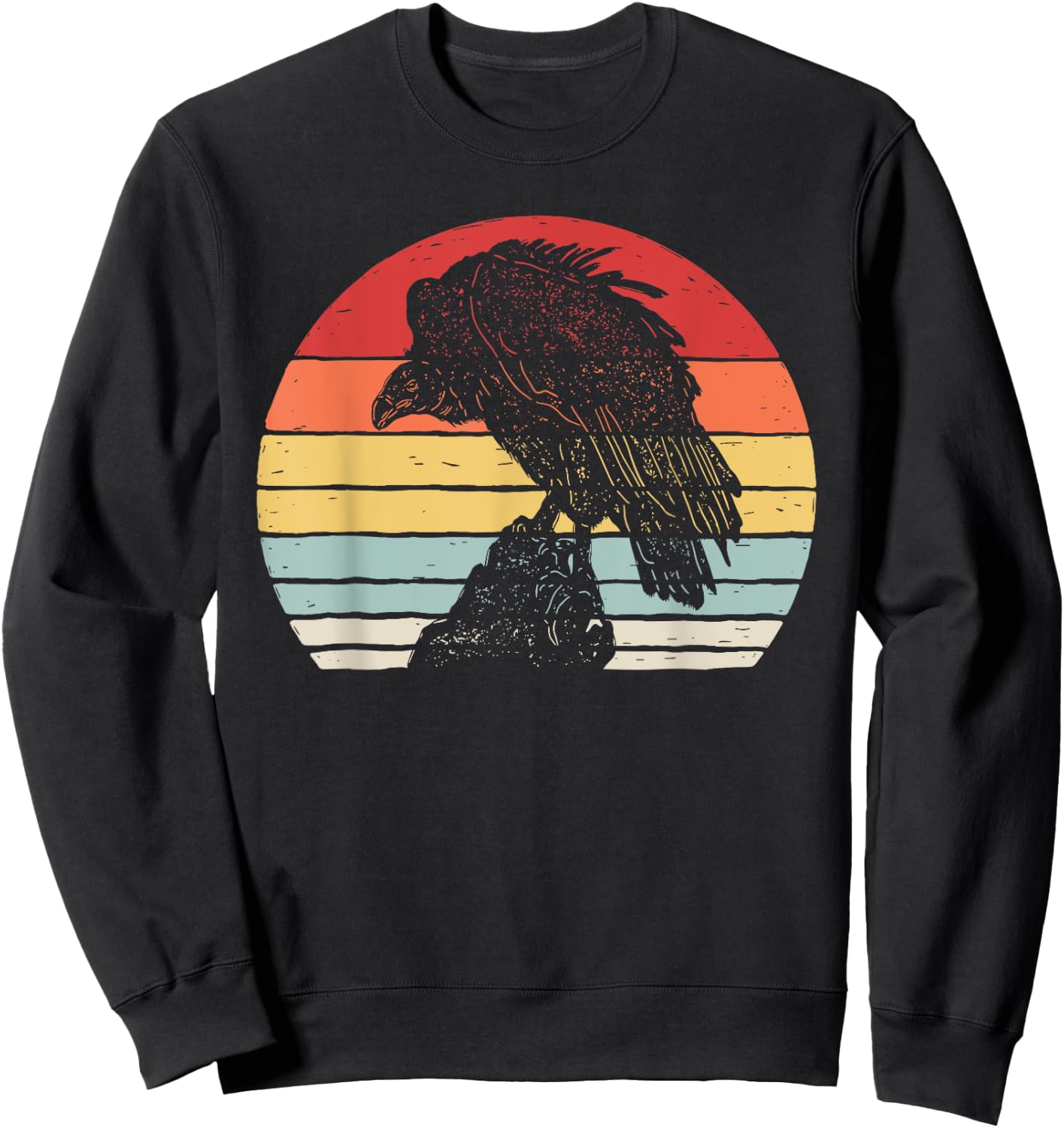 Vintage Retro Vulture Bird Sweatshirt - Sweatshirt | Black