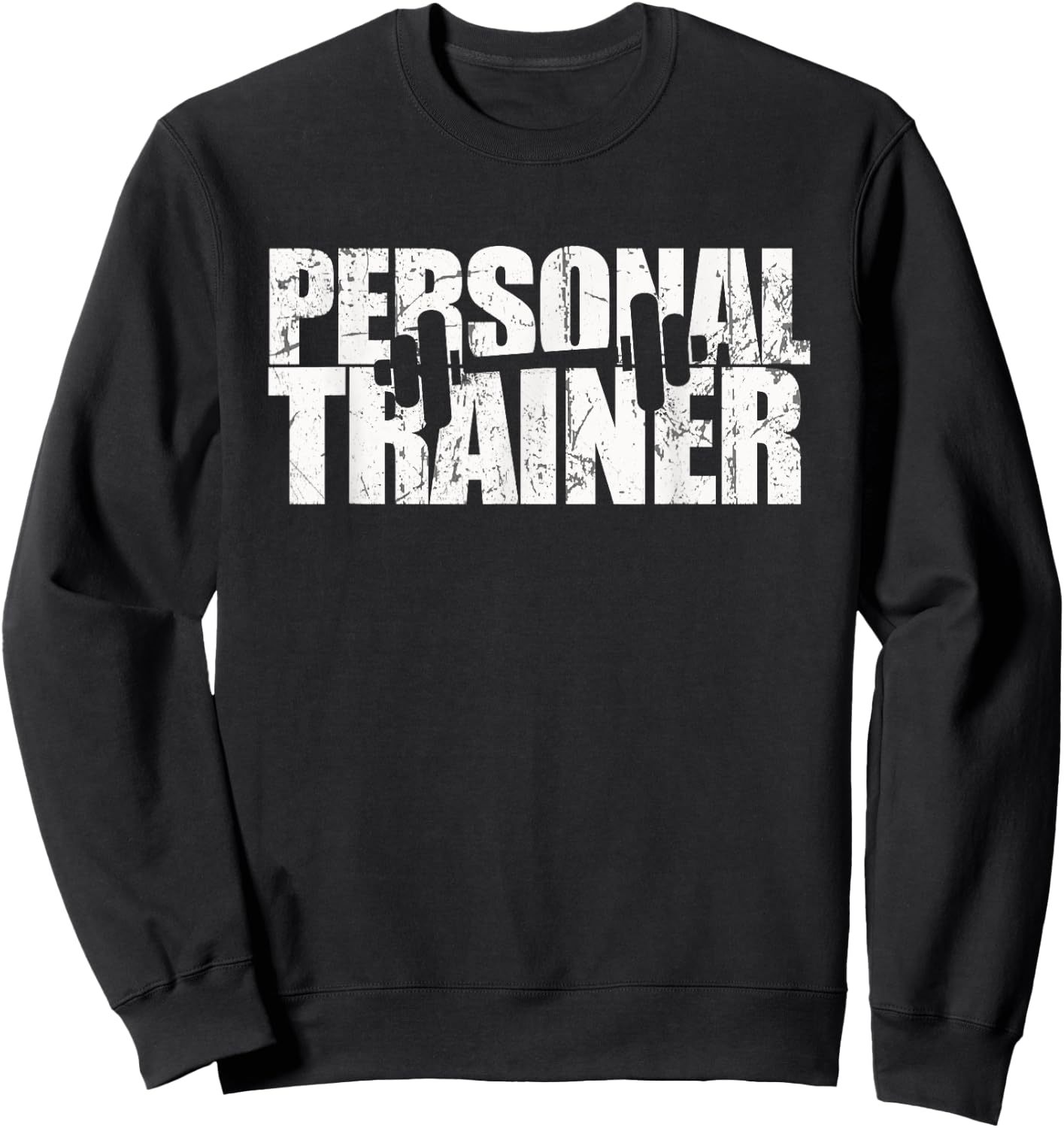 Vintage PERSONAL TRAINER Wellness Instructor Yoga Gym Squad Sweatshirt - Sweatshirt | Black