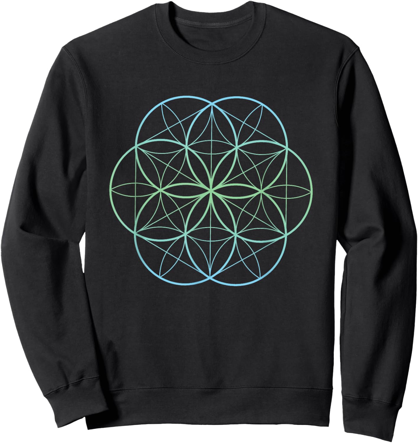 Flower of Life Holy Geometry Spiritual Clothing Sweatshirt - Sweatshirt | Black