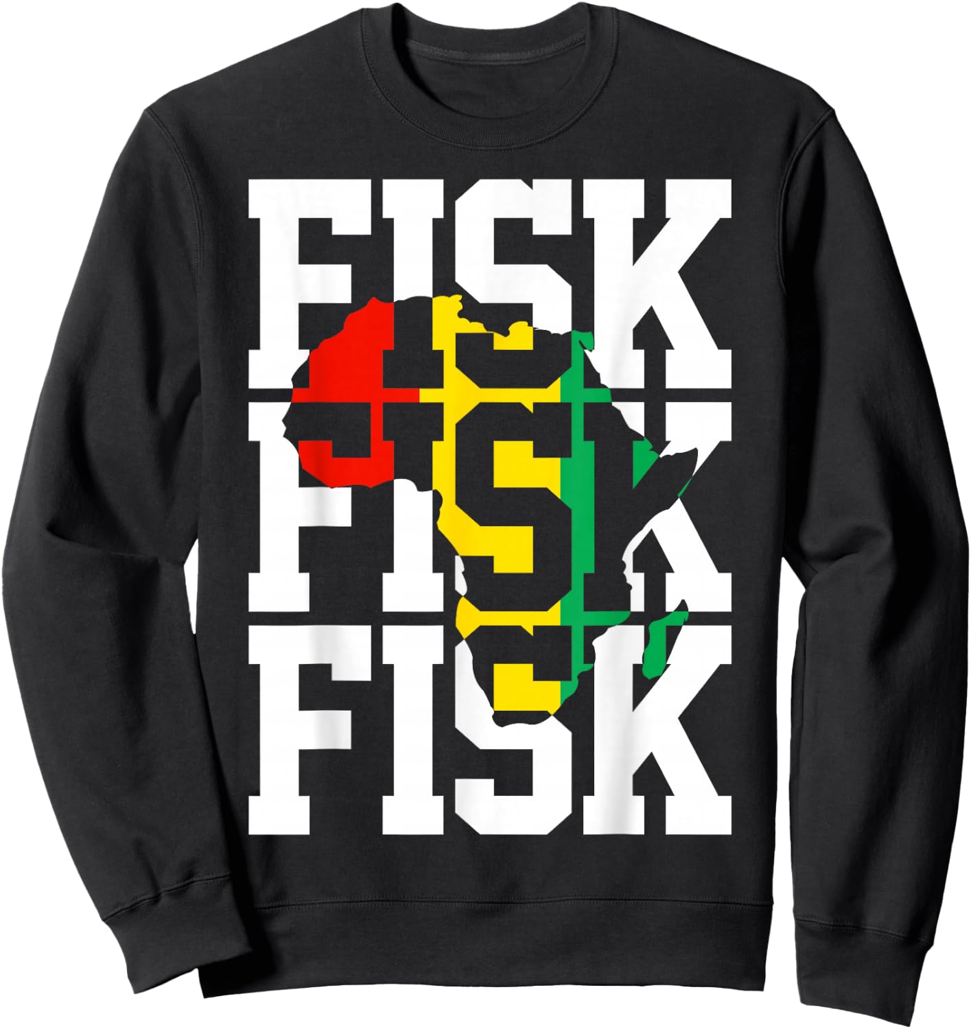 Vintage Fisk Lifetime Africa Map Hometown Sweatshirt - Sweatshirt | Black