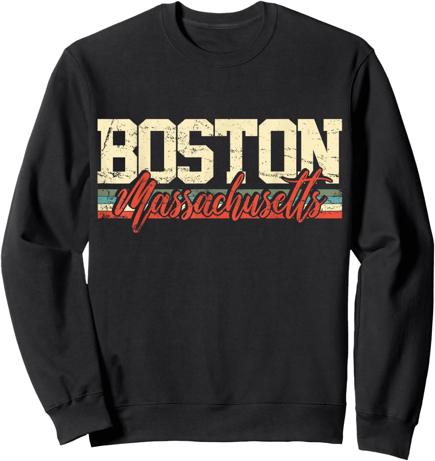 Boston Massachusetts Vintage Gift Sweatshirt - Sweatshirt | Black
