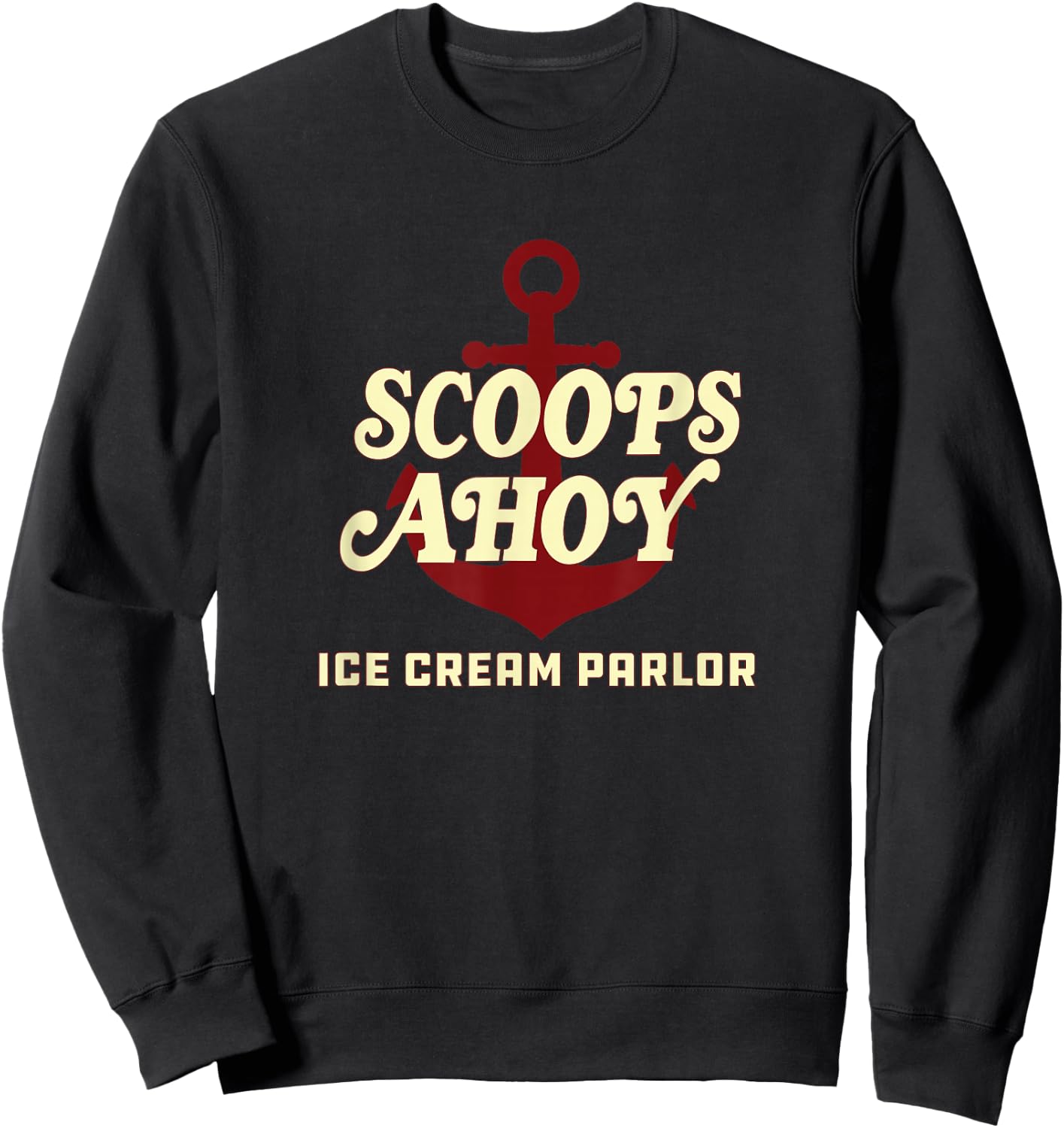 Stranger Things Scoops Ahoy Ice Cream Parlor Logo Sweatshirt - Sweatshirt | Black