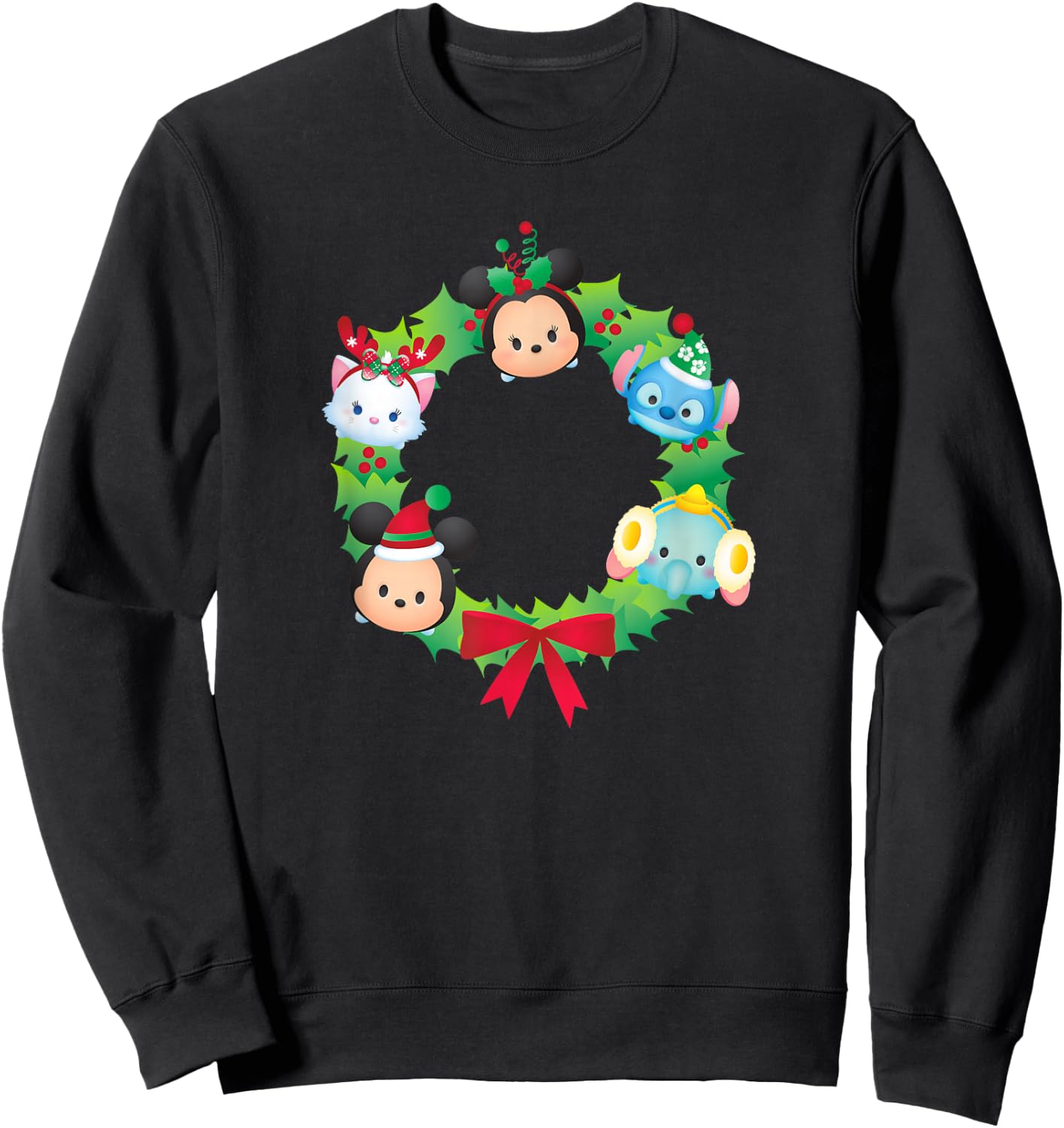 Tsum Tsum - Christmas Wreath Sweatshirt - Sweatshirt | Black