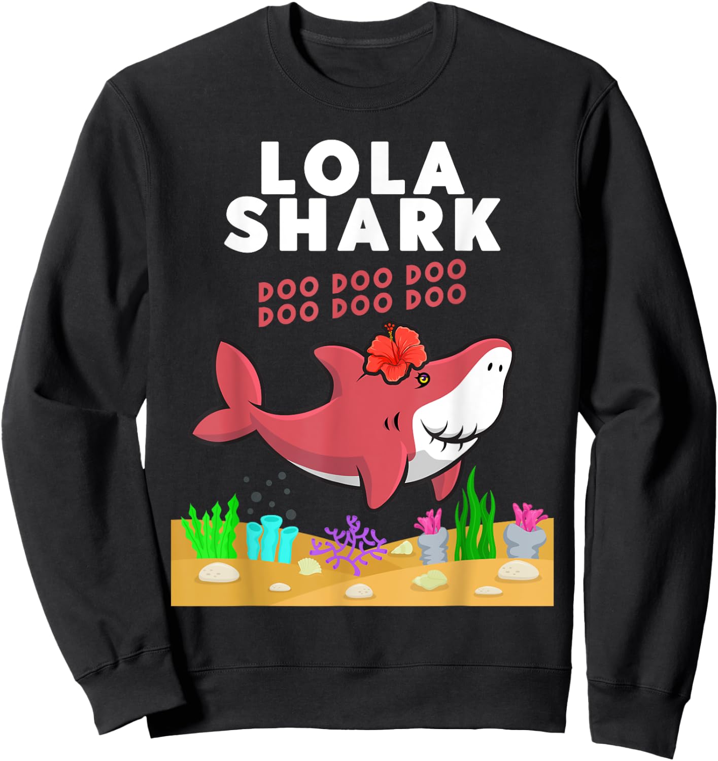 Promoted to Lola Shark Cute Grandmother Gift Filipino Sweatshirt - Sweatshirt | Black