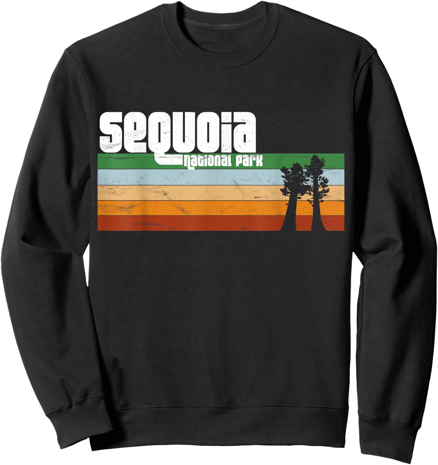 Retro Sequoia National Park California CA Sweatshirt - Sweatshirt | Black