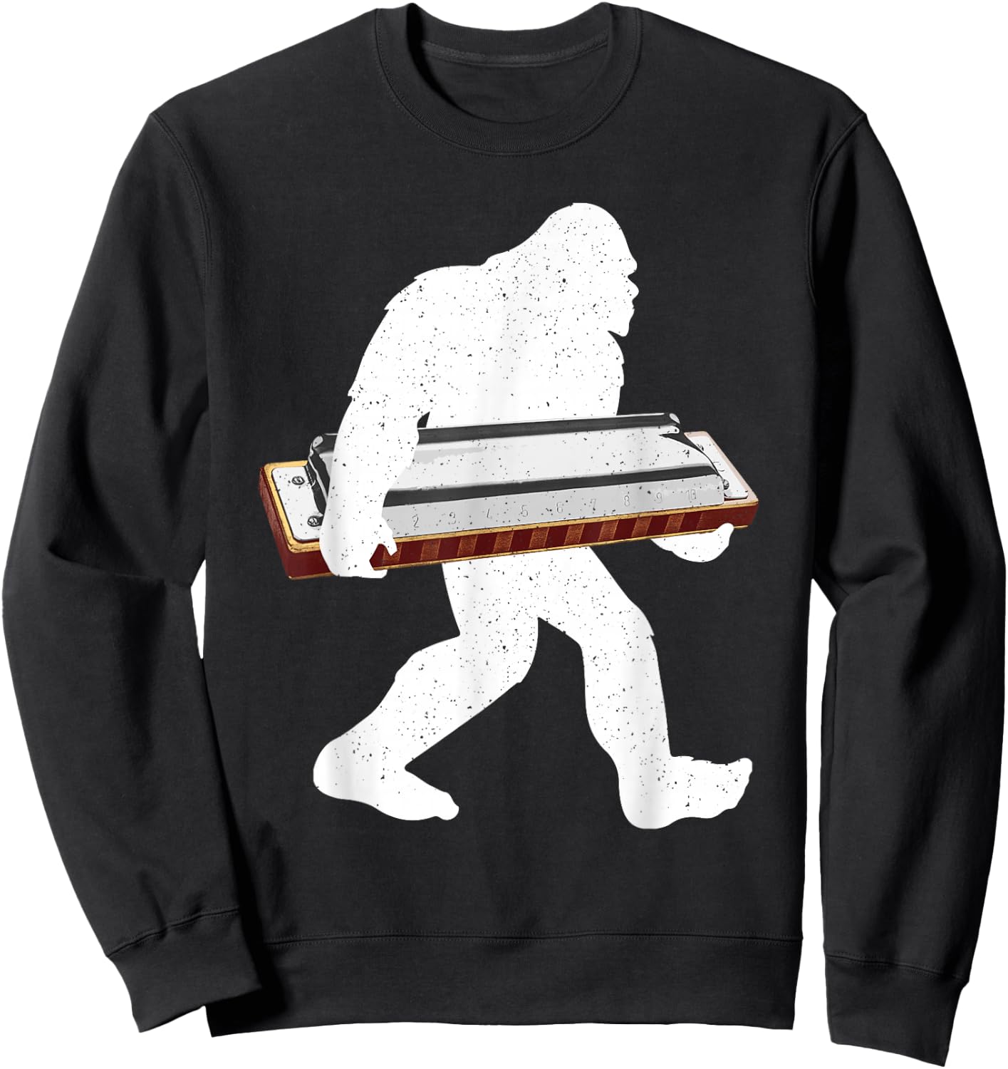 Funny Harmonica Art Women Boys Girls Kid Harmonicist Sweatshirt - Sweatshirt | Black