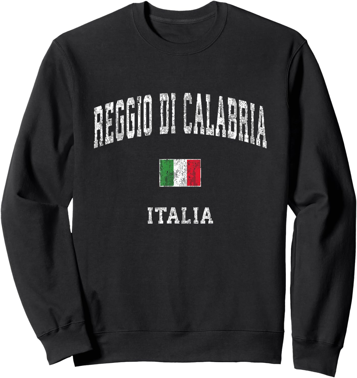 Reggio Di Calabria Italy Vintage Athletic Sports Design Sweatshirt - Sweatshirt | Black