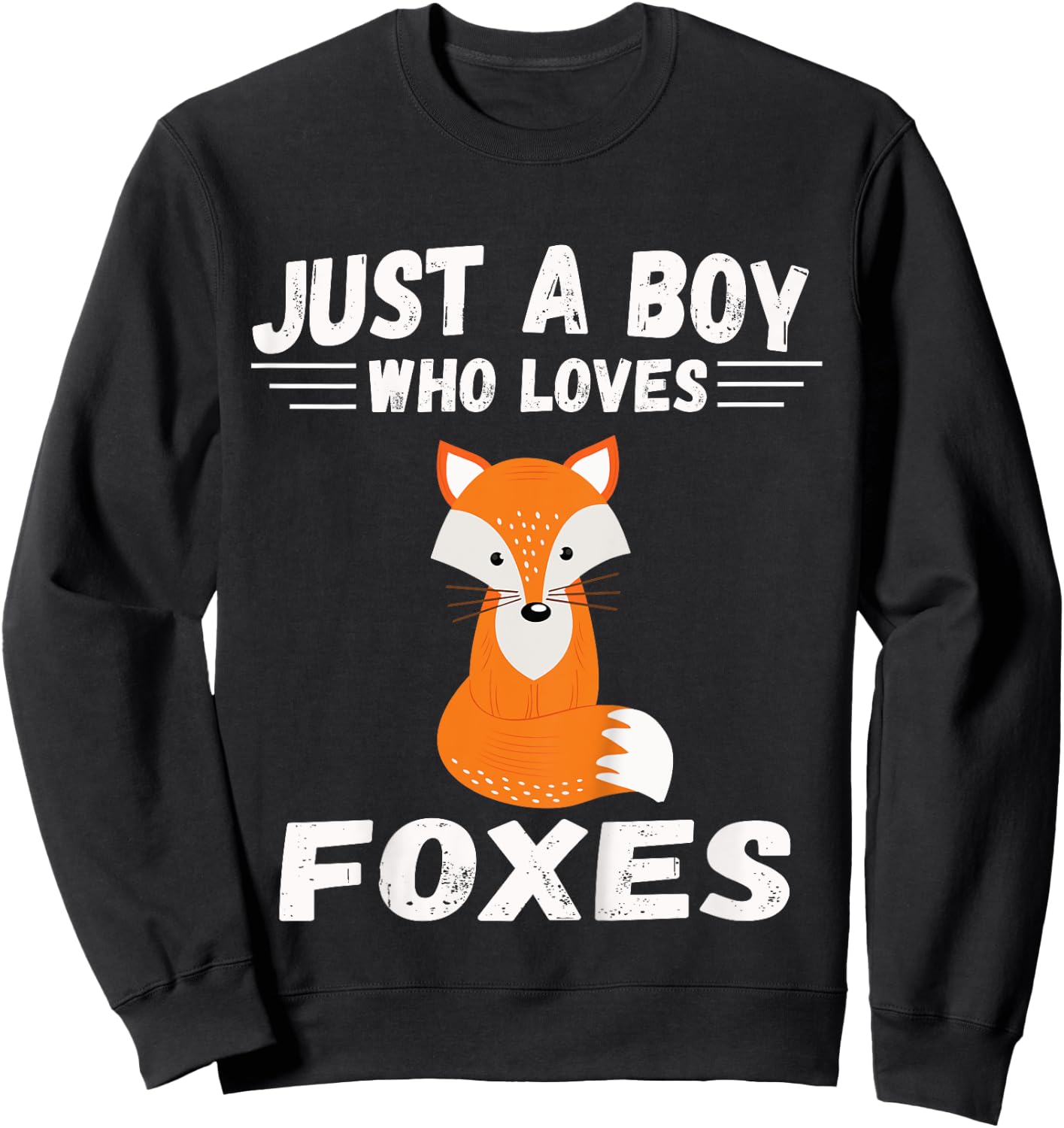 Kids Boy Fox Shirt Gifts Just a Boy Who Loves Foxes Sweatshirt - Sweatshirt | Black