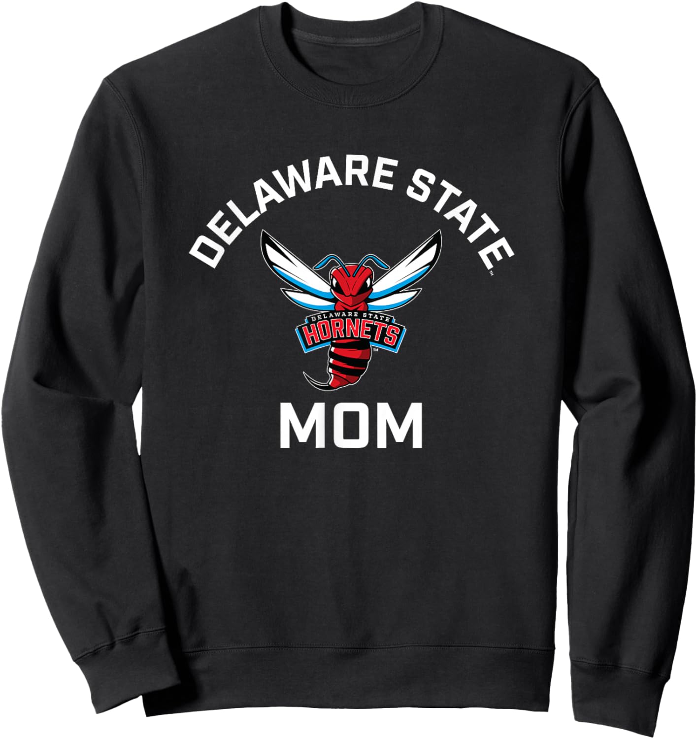 Delaware State University DSU Hornets Arched Mom Sweatshirt - Sweatshirt | Black