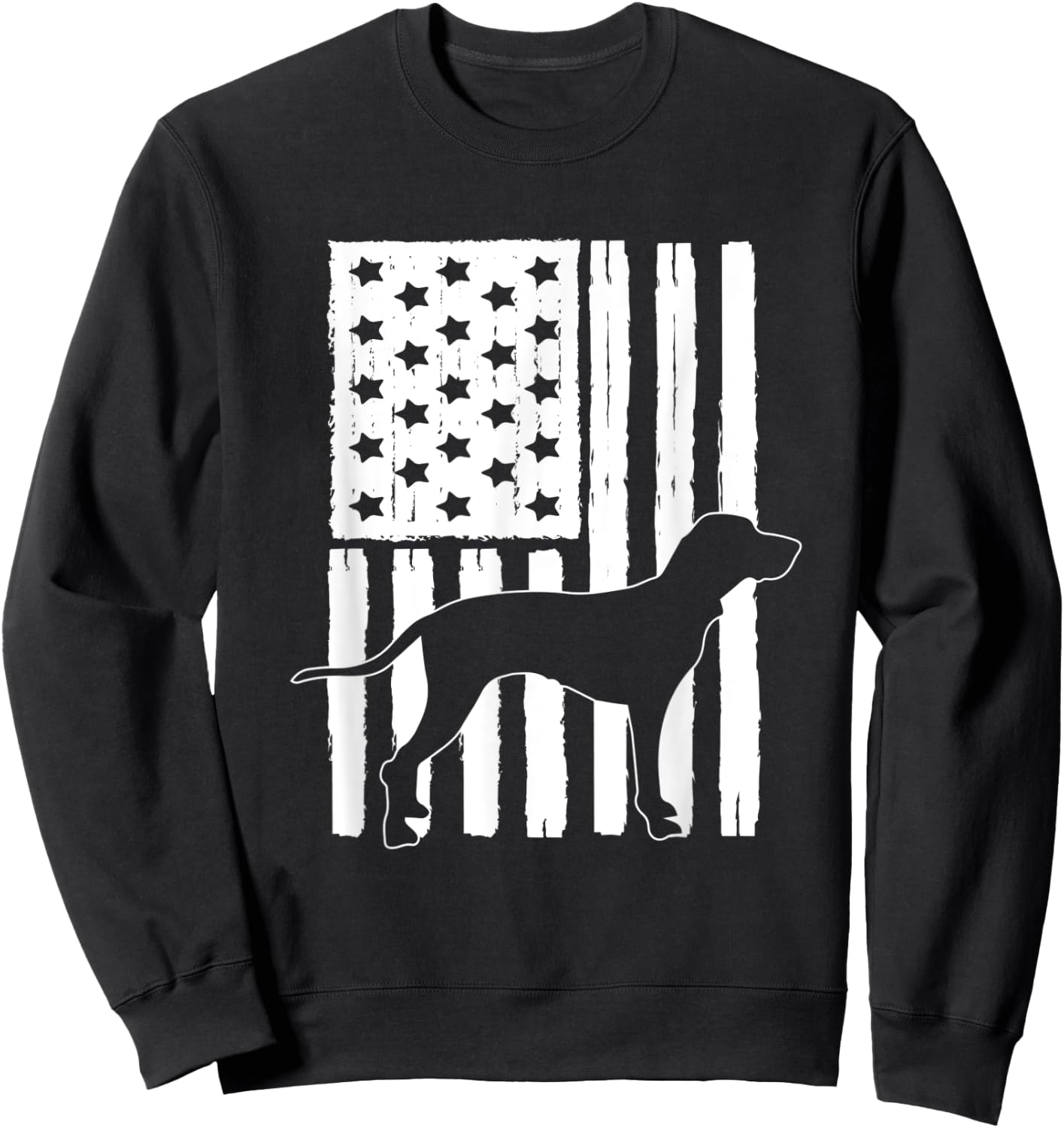 USA American Flag Bluetick Coonhound Dog Lover Theme Design Kids Men Sweatshirt - Sweatshirt | Black