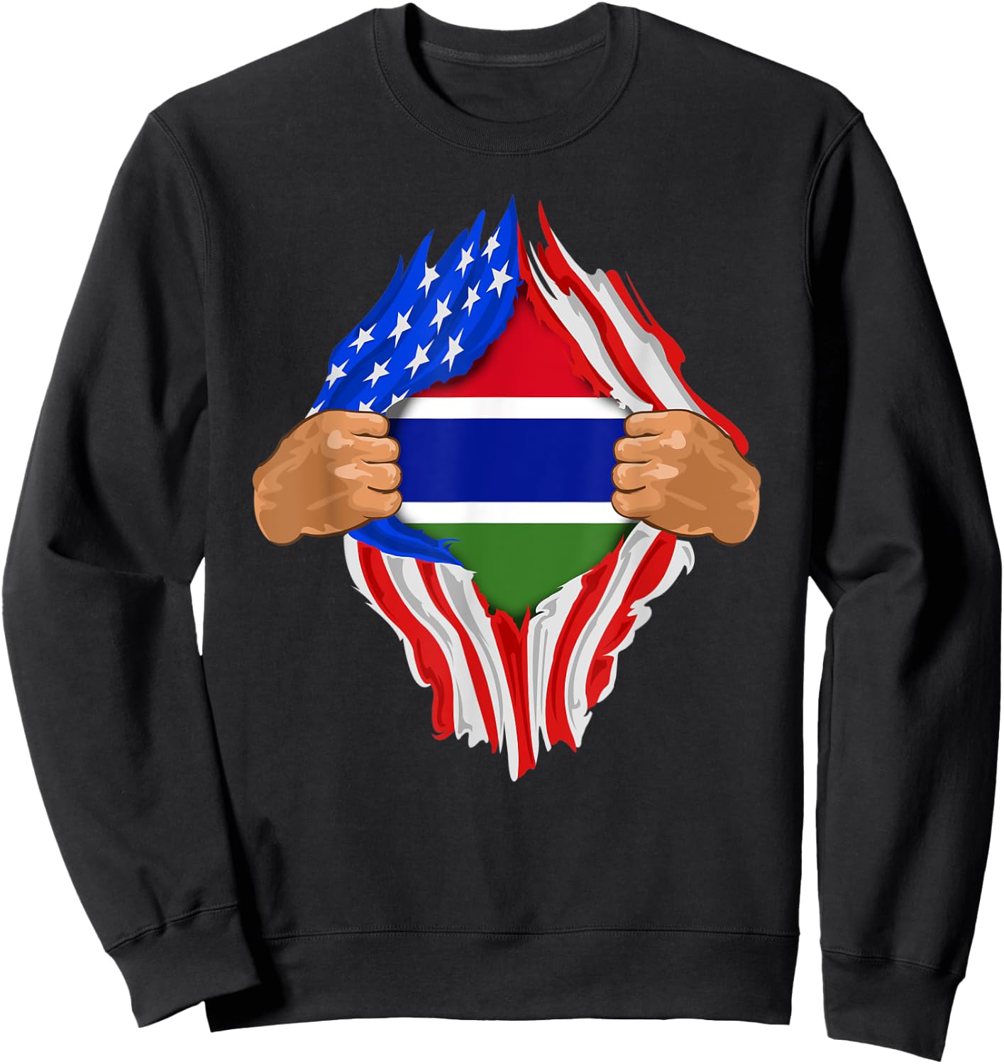 Gambian Blood Inside Me | Gambia Flag Gift Sweatshirt - Sweatshirt | Black
