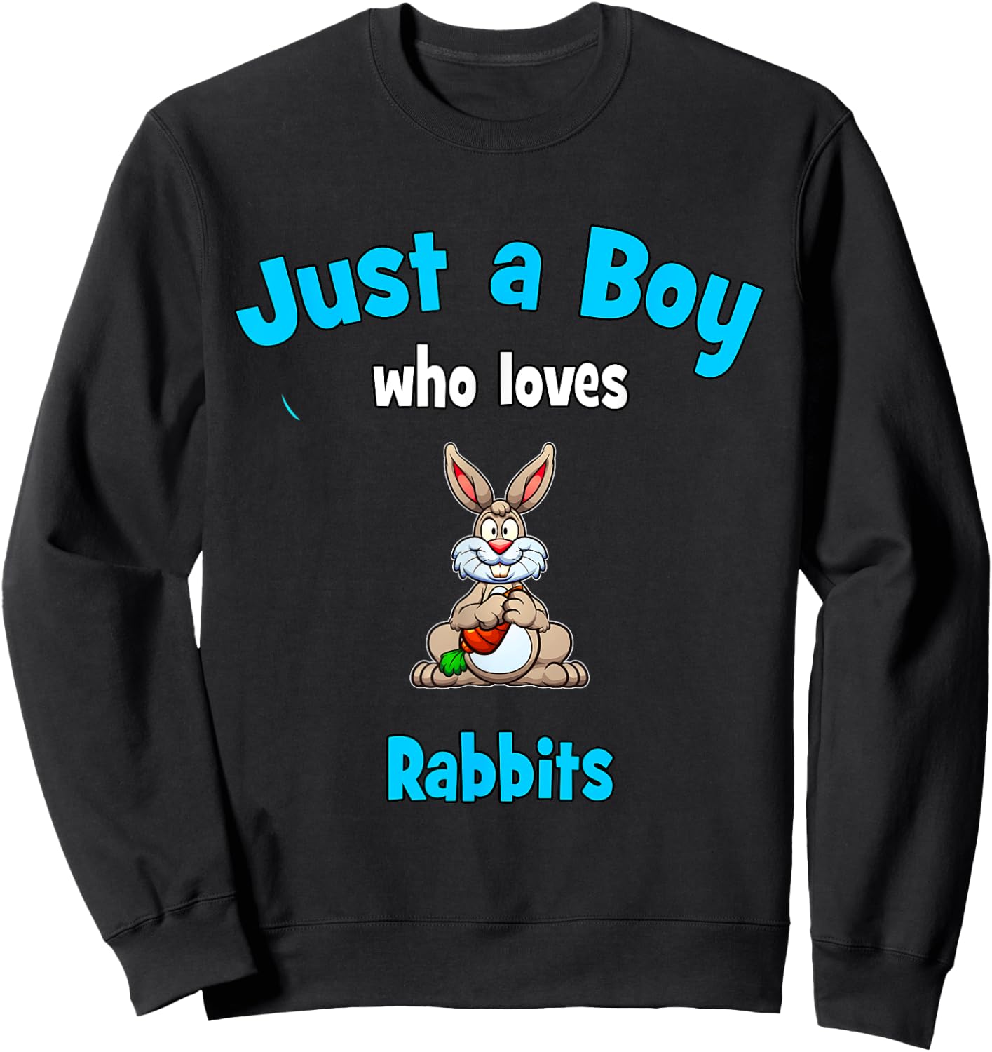 Rabbit Shirt for Boys | Kids Rabbit Sweatshirt - Sweatshirt | Black