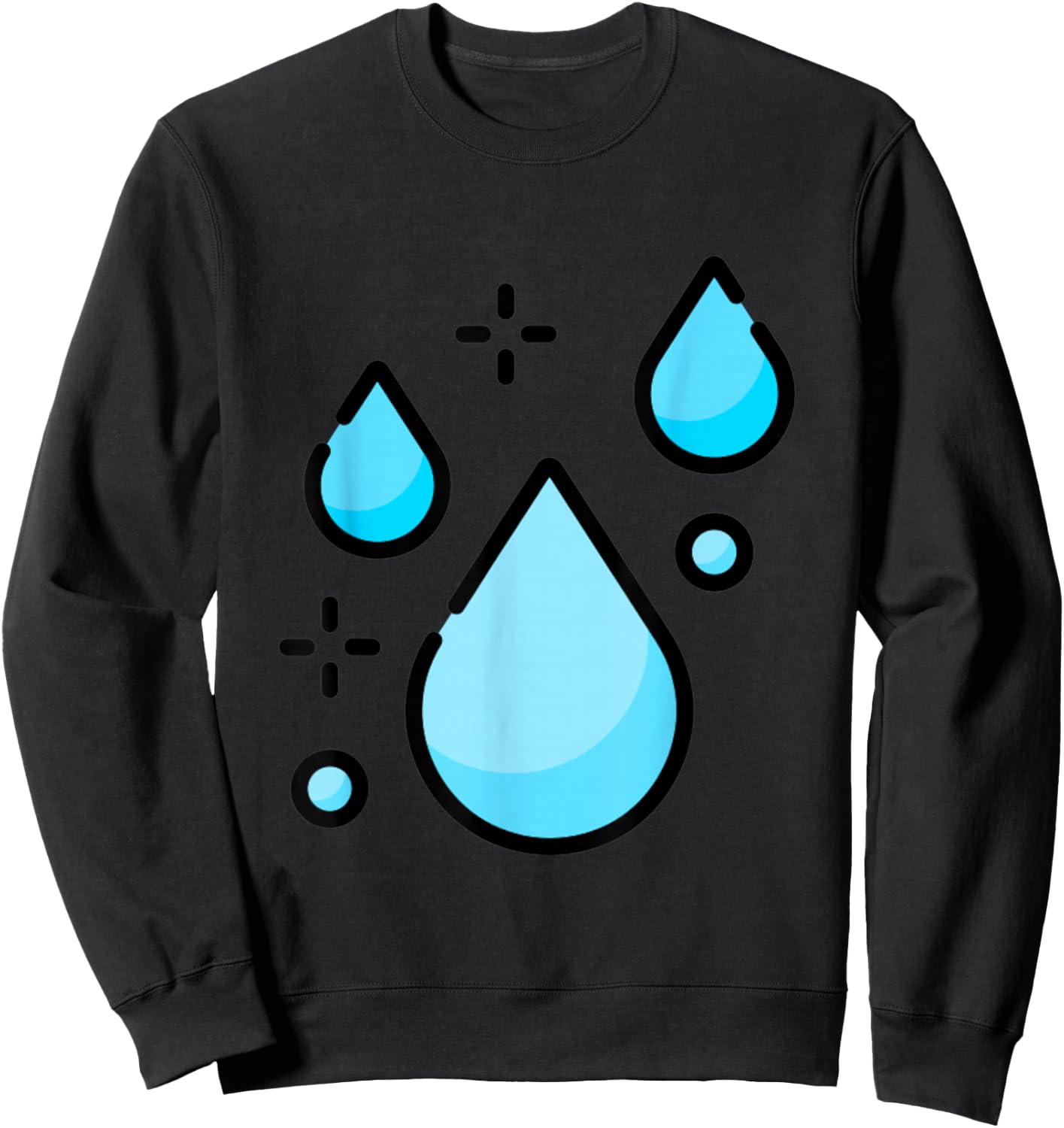 Water Droplet Waterdrop Raindrop Water Lover Hydration Sweatshirt - Sweatshirt | Black