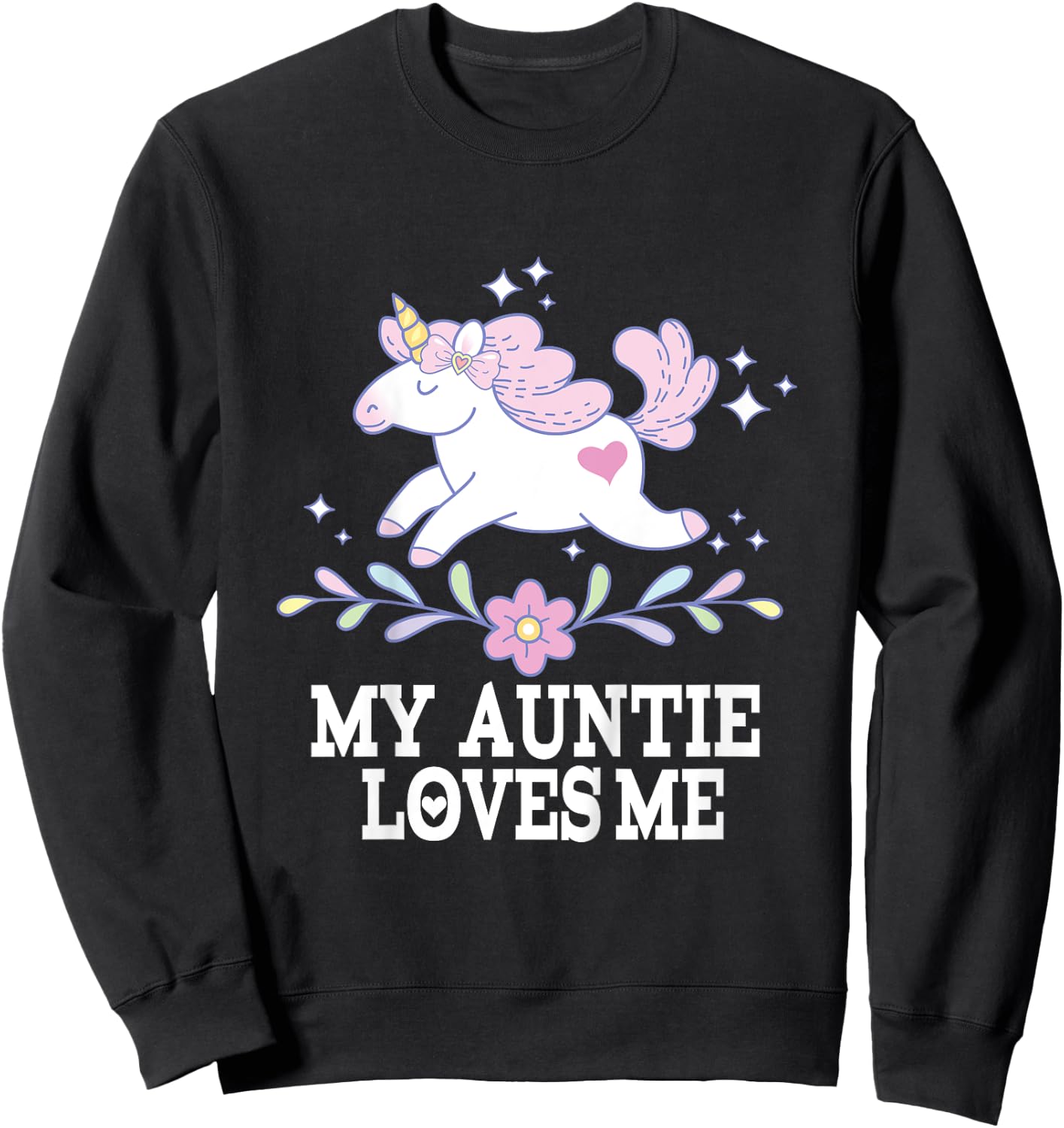 My Auntie Loves Me Unicorn Niece Sweatshirt - Sweatshirt | Black