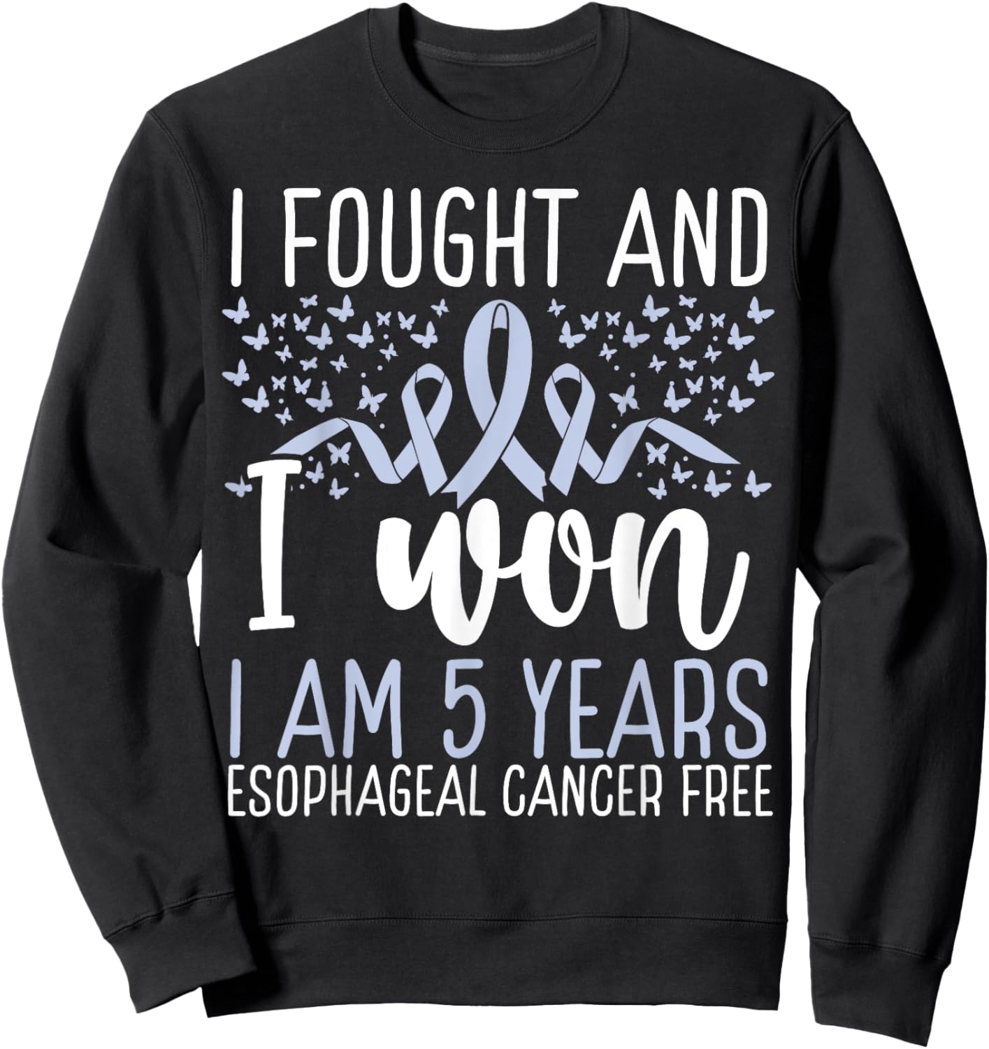 5 Years Cancer Free Survivor Esophageal Cancer Awareness Sweatshirt - Sweatshirt | Black