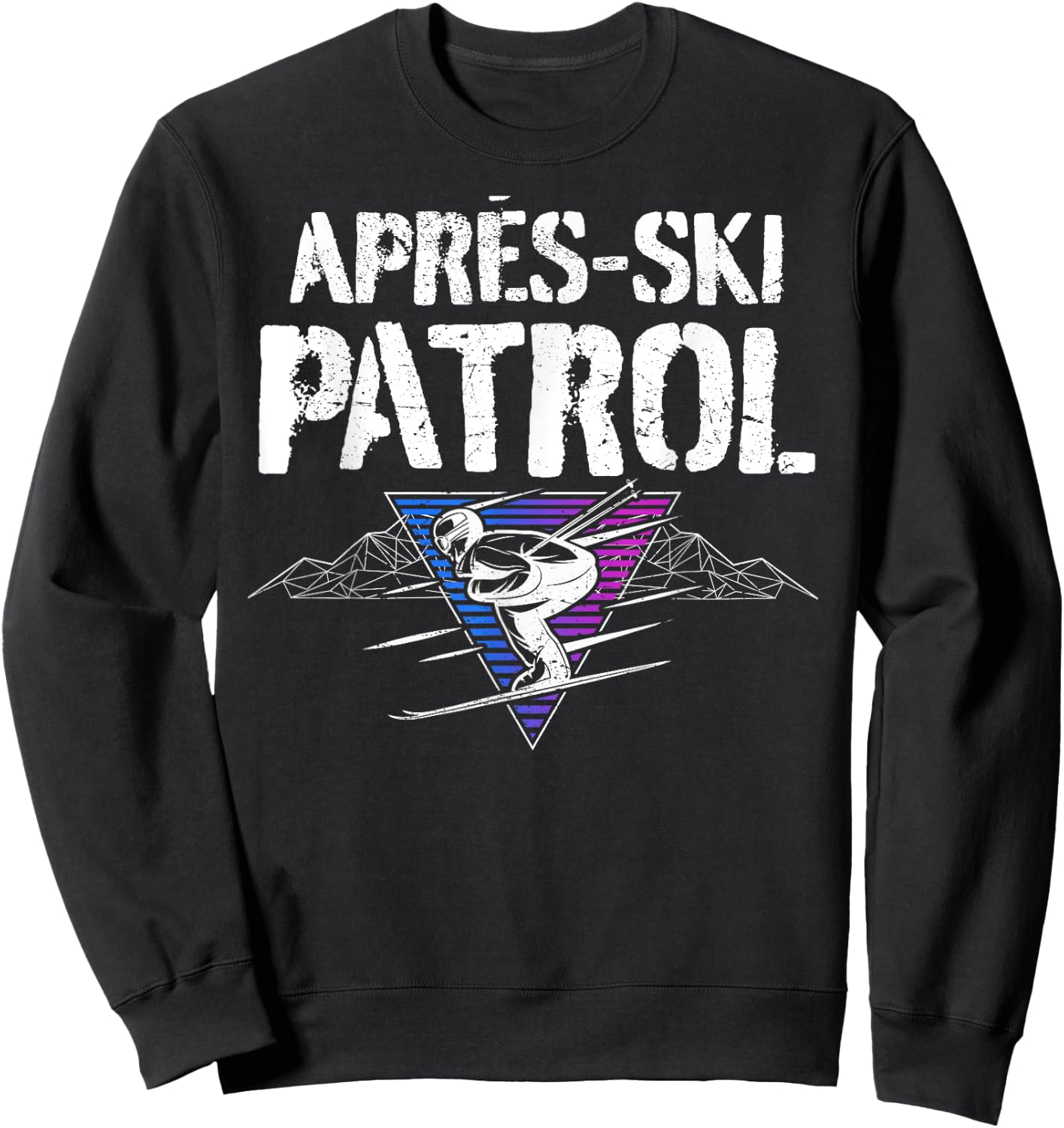 Retro 80s Apres Ski Patrol Vintage Sweatshirt - Sweatshirt | Black