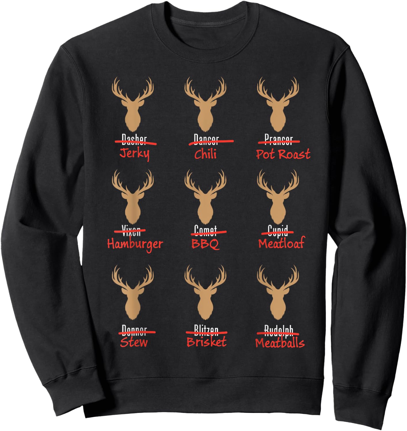 Funny Deer Hunter Santa's Reindeer Hunter For Christmas Sweatshirt - Sweatshirt | Black