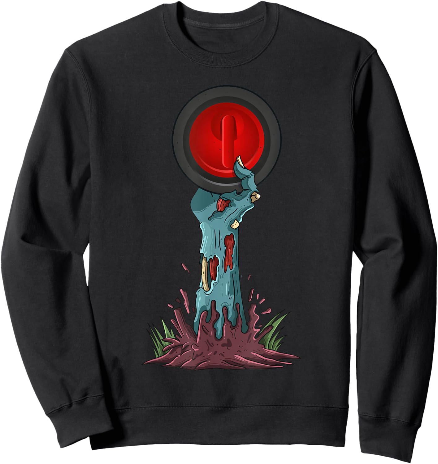 Zombie Hands Curling Funny Halloween Horror Scary Costume Sweatshirt - Sweatshirt | Black