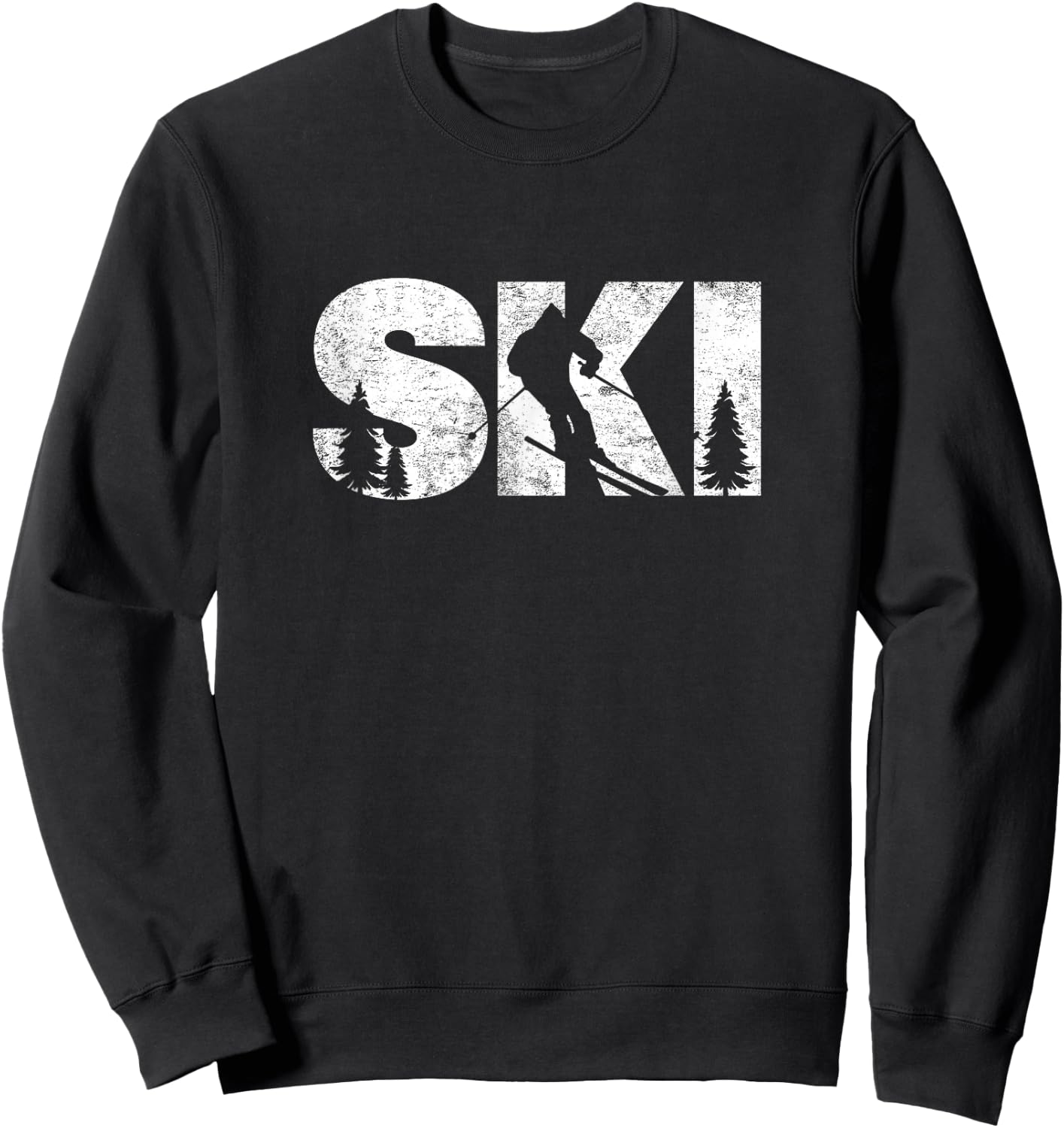 Gifts For Skiers Men Women Snow Skiing Alpine Downhill Ski Sweatshirt - Sweatshirt | Black