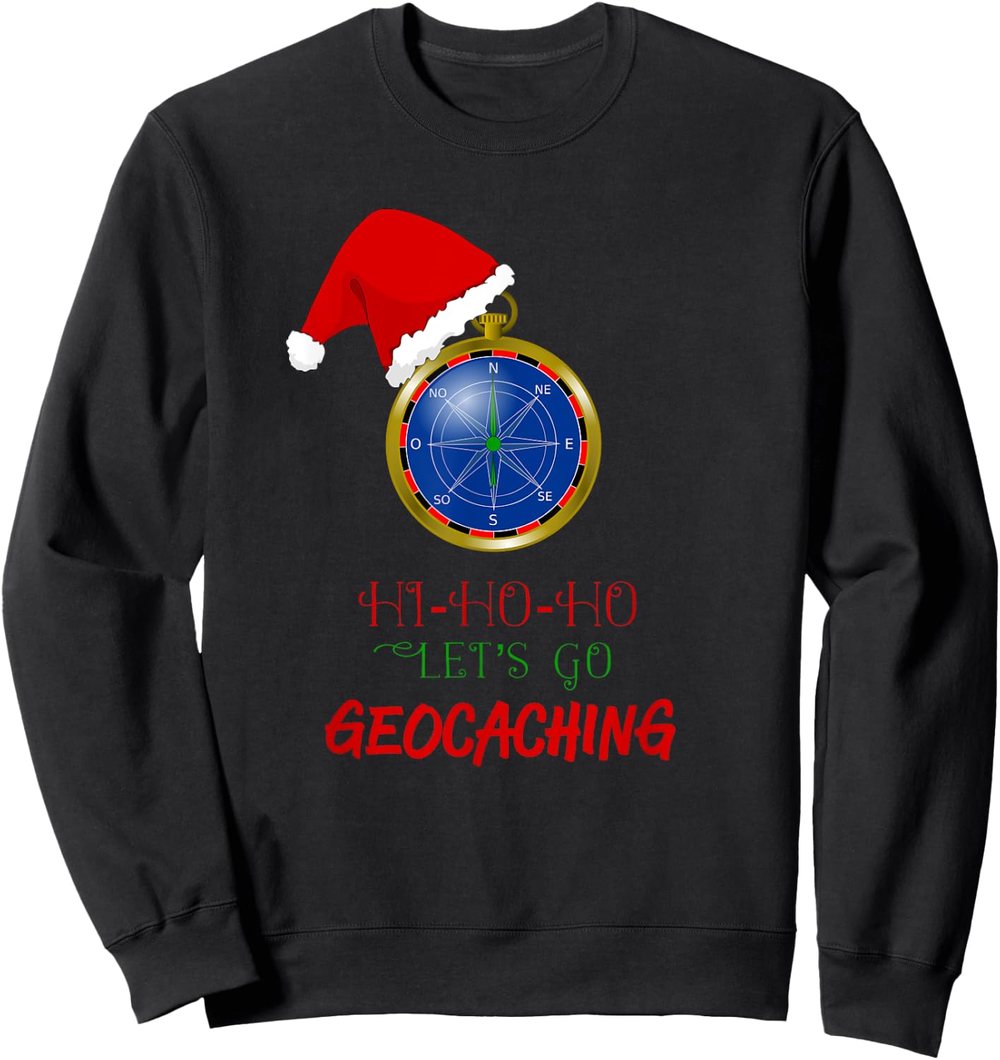 Geocaching Treasure Hunt Christmas Fun-Geocaching Worldwide Sweatshirt - Sweatshirt | Black