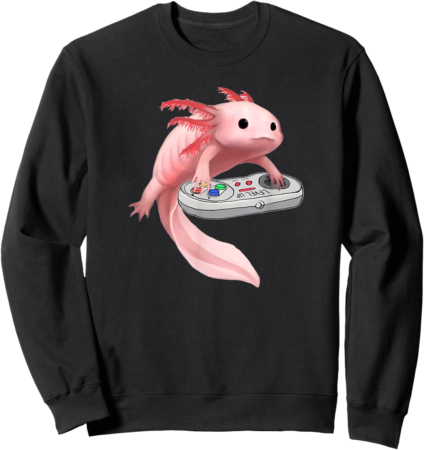 Axolotl Fish Playing Video Game White-Axolotl Lizard Gamers Sweatshirt - Sweatshirt | Black