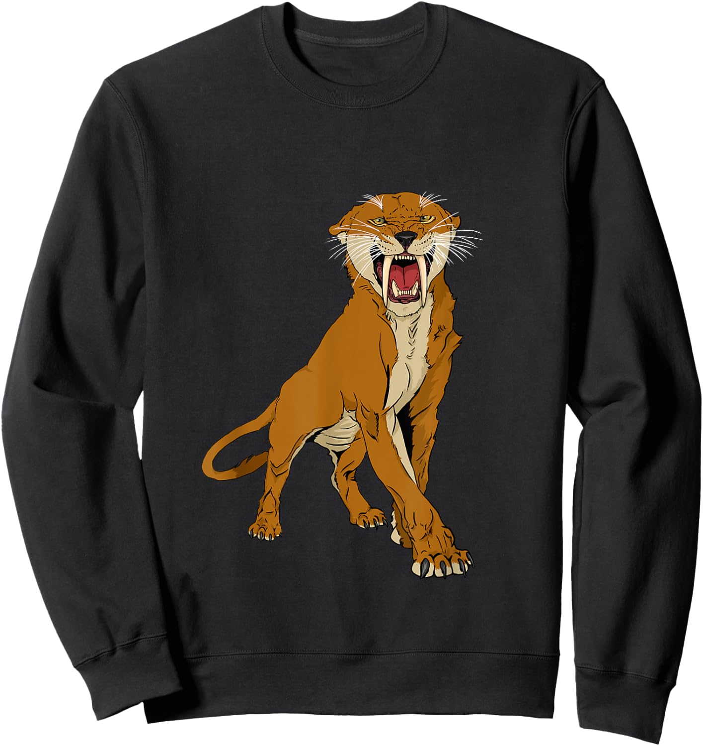 Saber Toothed Cat Head Gift Saber Toothed Tiger Lovers Sweatshirt - Sweatshirt | Black