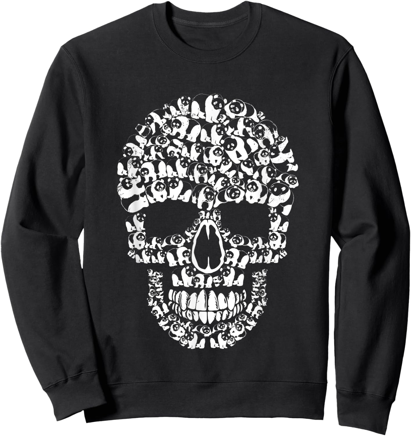 Funny Halloween Panda Bear Skull Animals Lover Costume Sweatshirt - Sweatshirt | Black