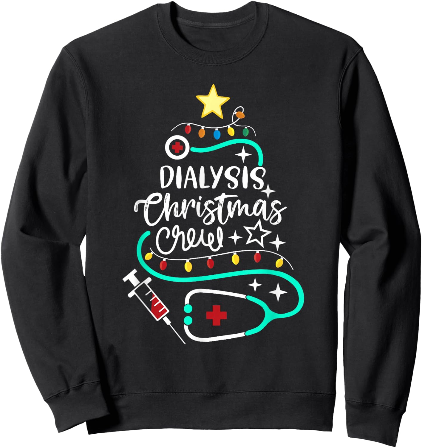 Dialysis Christmas Crew Dialysis Nurse Nephrology Technician Sweatshirt - Sweatshirt | Black