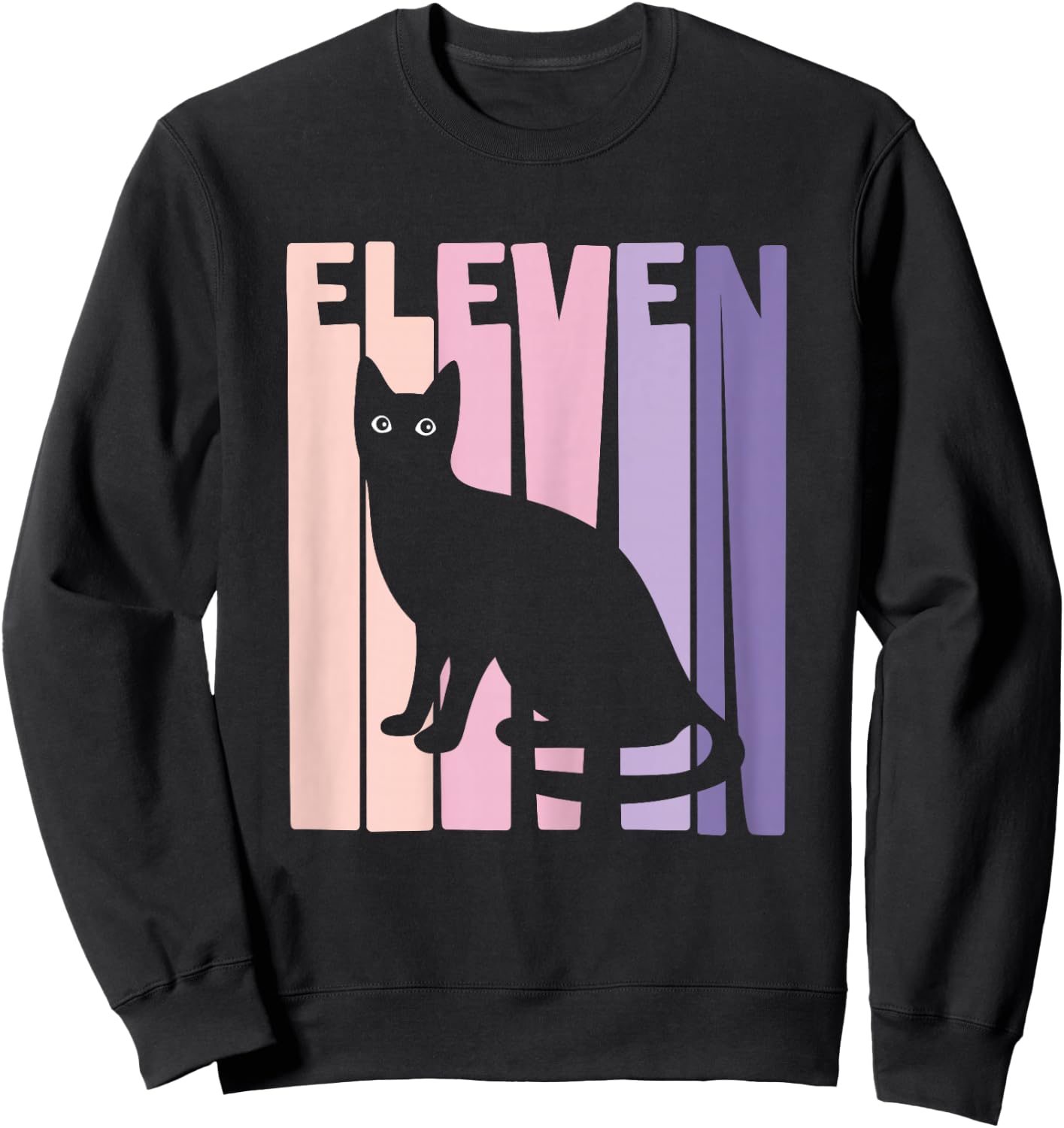11th Birthday Gift Cute Cat Fan 11 Years old for Girls Sweatshirt - Sweatshirt | Black