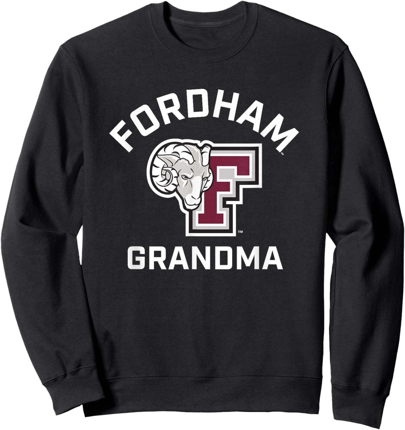 Fordham University Rams Arched Grandma Sweatshirt - Sweatshirt | Black