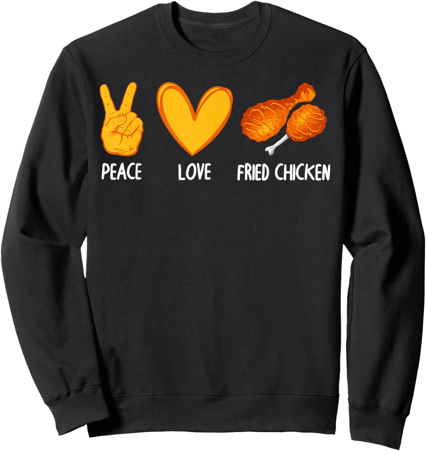 Cute Fried Chicken Design Women Fried Chicken Lover Sweatshirt - Sweatshirt | Black