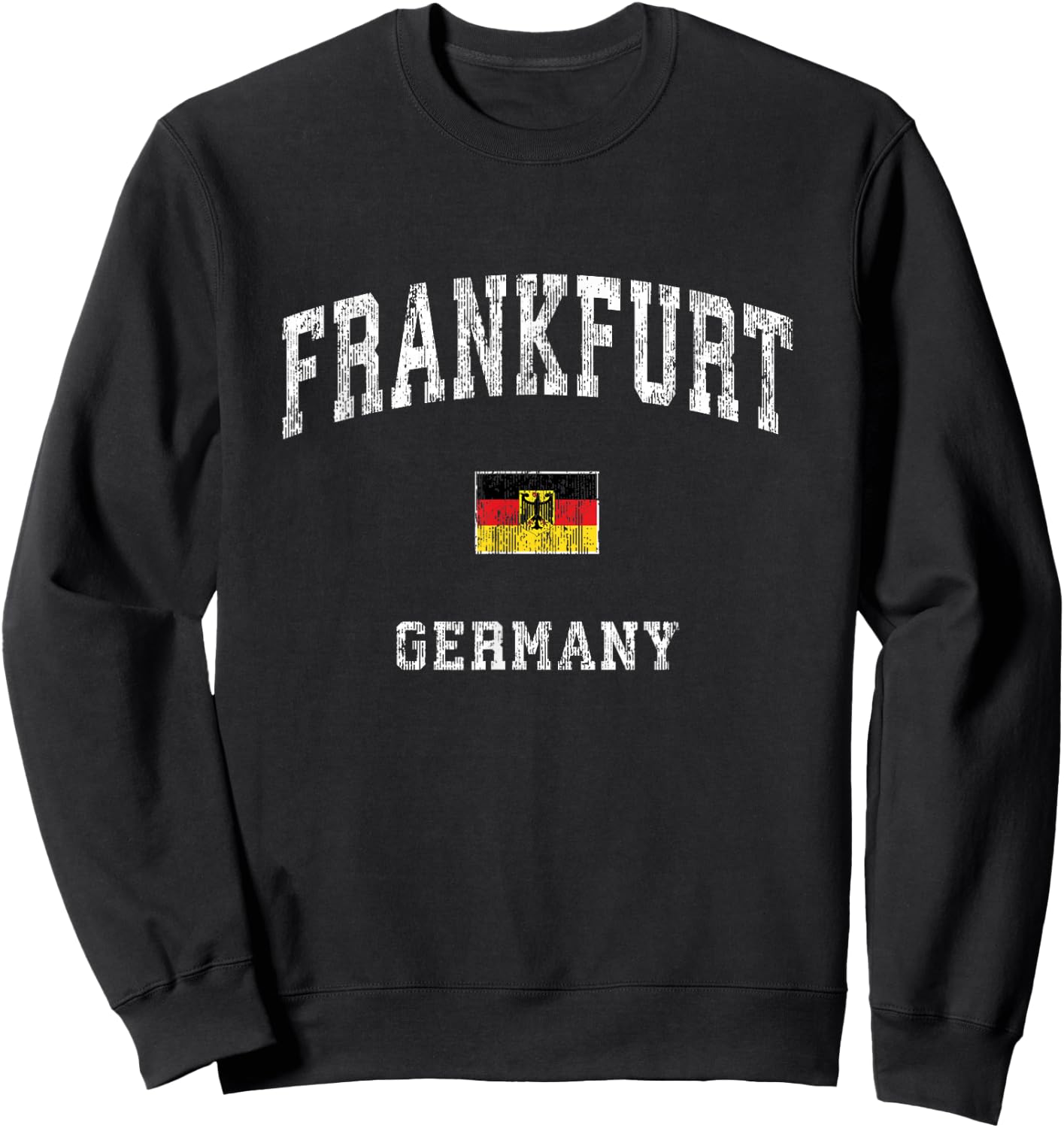 Frankfurt Germany Vintage Athletic Sports Design Sweatshirt - Sweatshirt | Black
