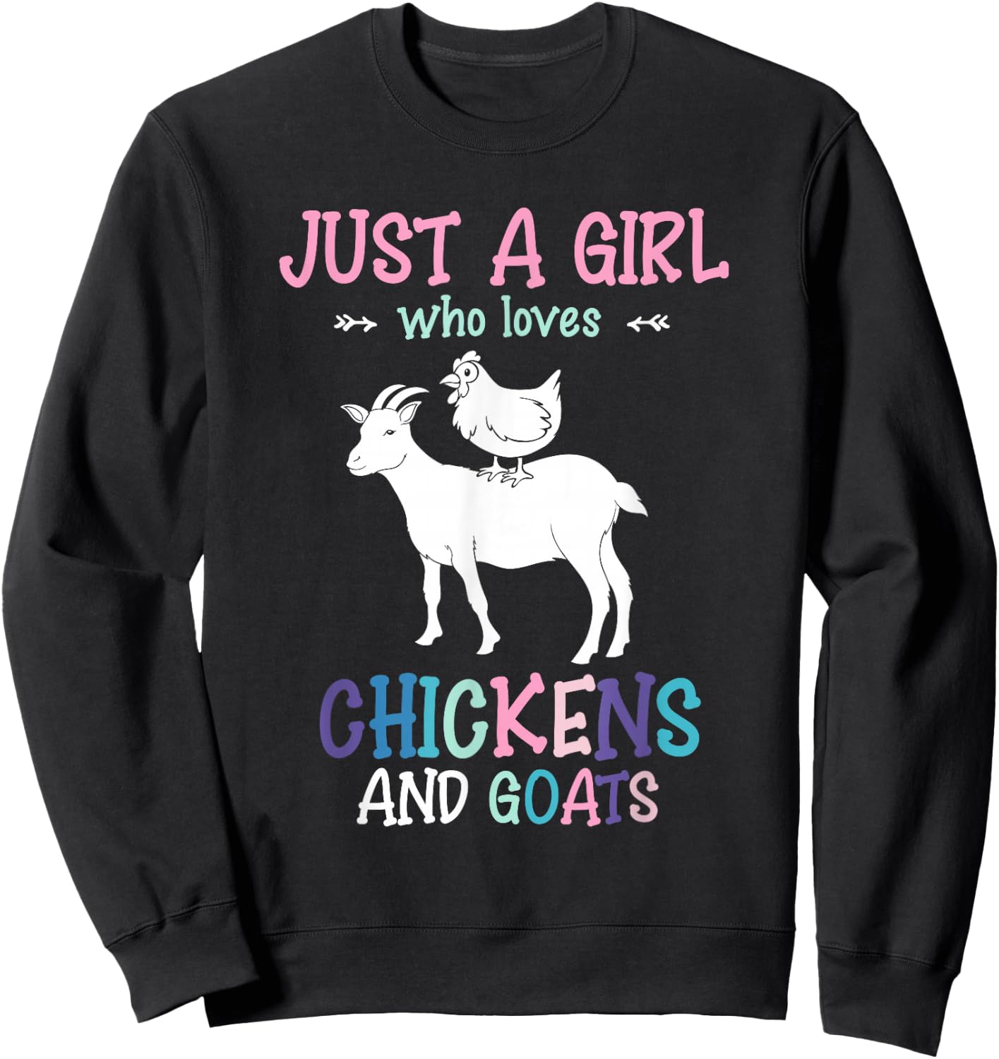 Farm Animals Farmer Farmer Chickens Goats Girls Sweatshirt - Sweatshirt | Black