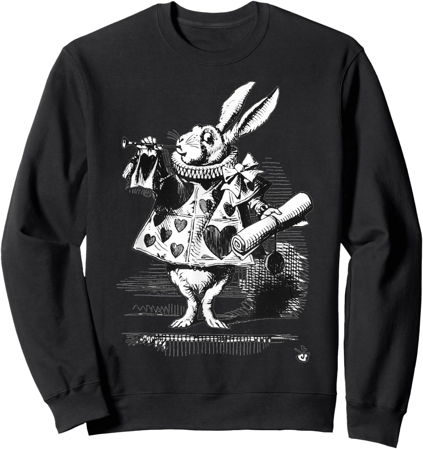 Easy Costume | Alice In Wonderland - White Rabbit Sweatshirt - Sweatshirt | Black