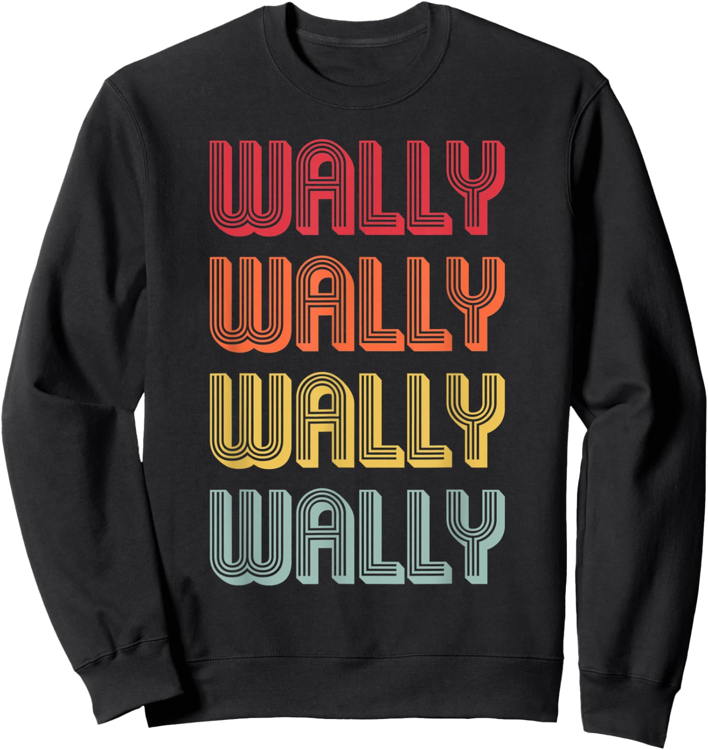 WALLY Gift Name Personalized Funny Retro Vintage Birthday Sweatshirt - Sweatshirt | Black