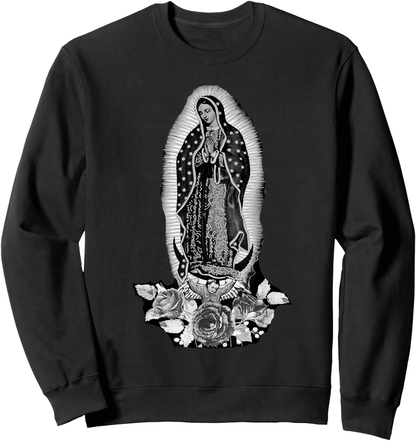 Our Lady De Guadalupe Sant Mary For Christians, Catholics Sweatshirt - Sweatshirt | Black