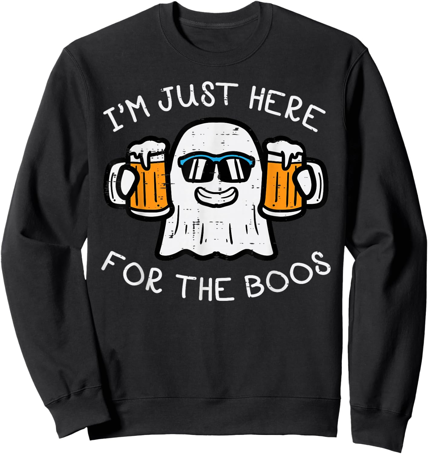 Halloween Just Here For Boos Ghost Funny Costume Men Women Sweatshirt - Sweatshirt | Black