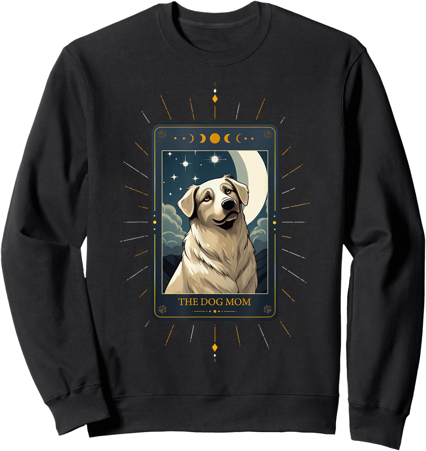 Anatolian Shepherd The Dog Mom Tarot Card Cute Kawaii Pet Sweatshirt - Sweatshirt | Black