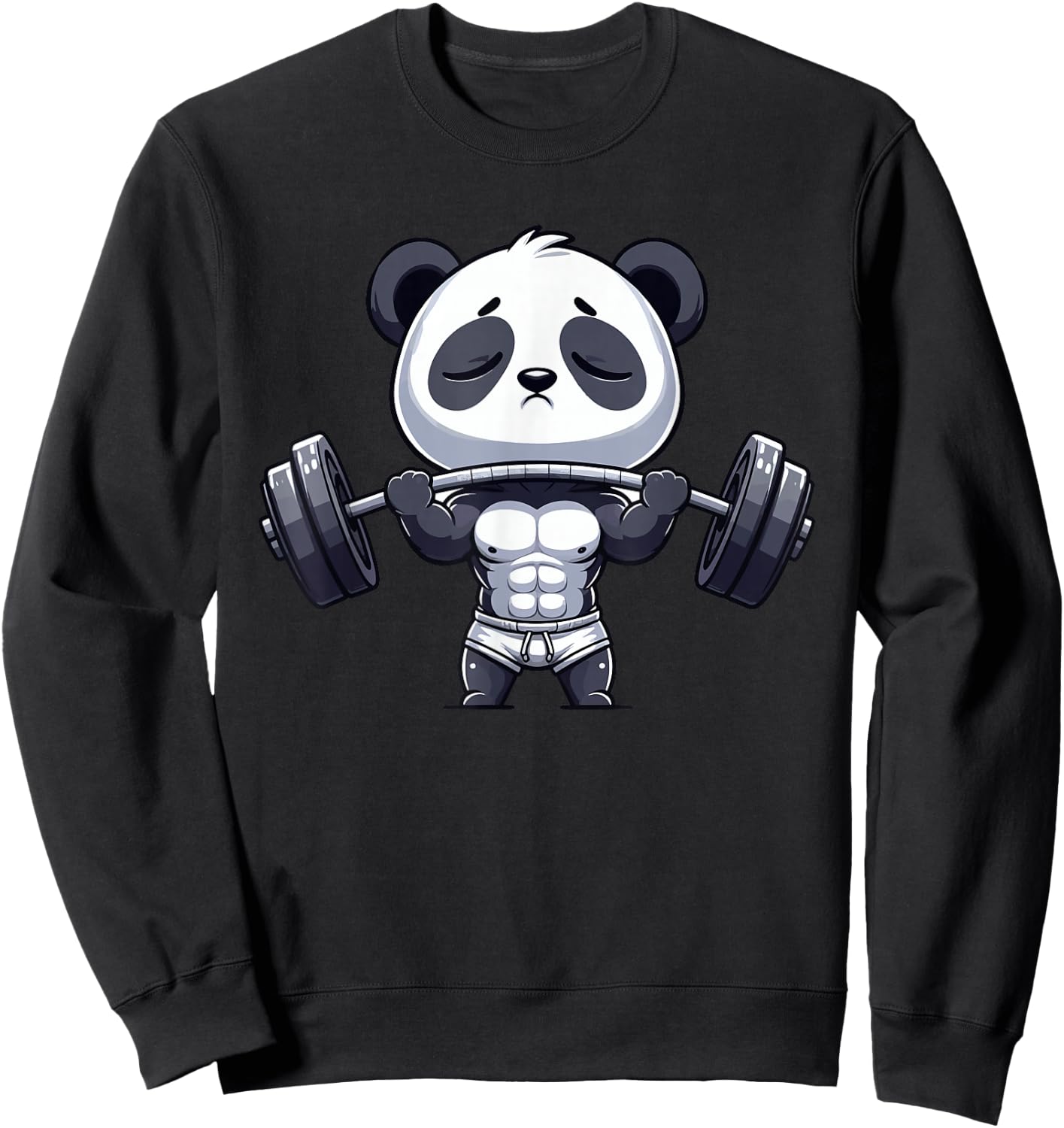 Weightlifting Panda Fitness Gym Workout Bodybuilder Panda Sweatshirt - Sweatshirt | Black