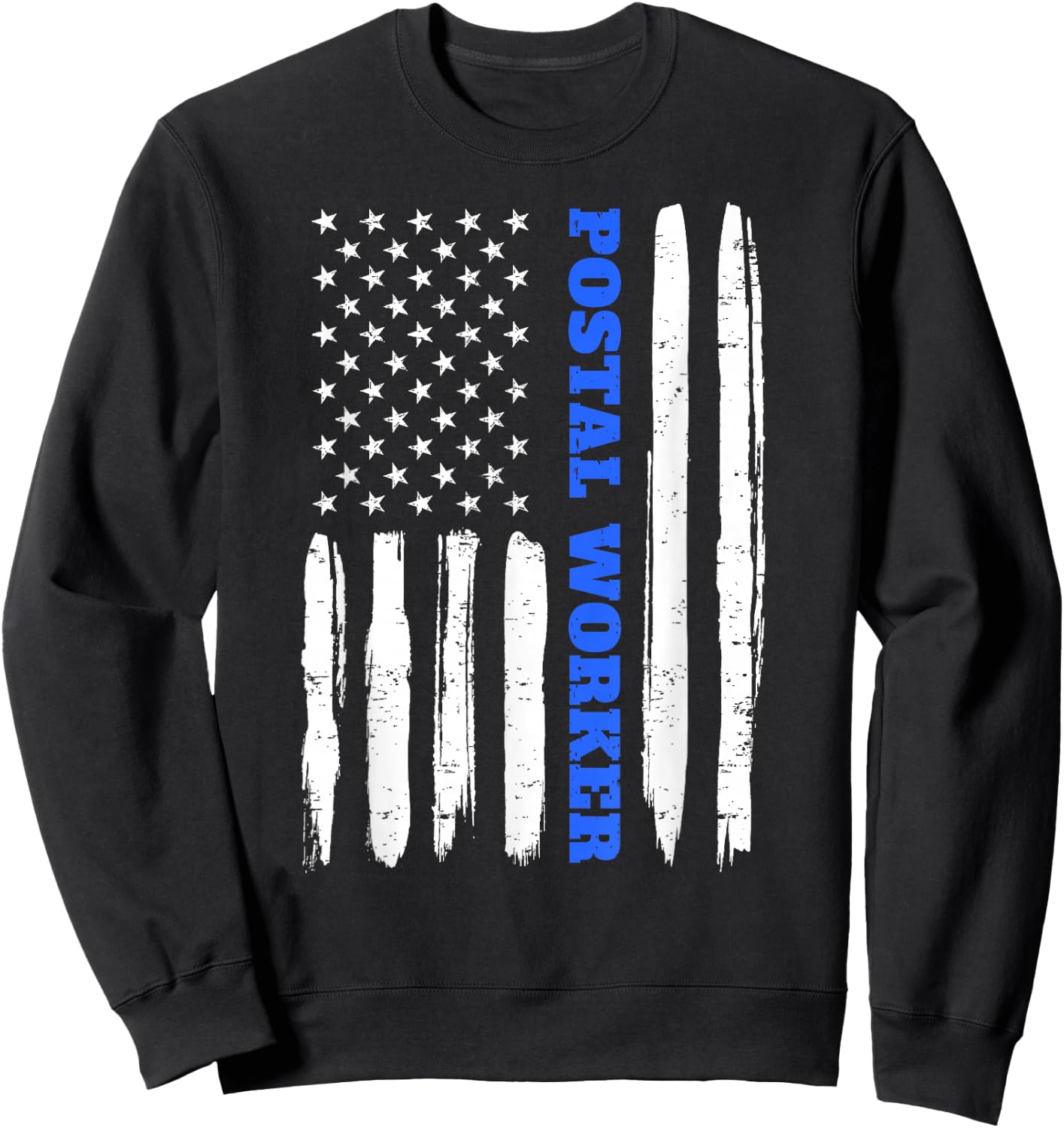 Patriotic Postal Worker American Flag Stars Stripes Postman Sweatshirt - Sweatshirt | Black