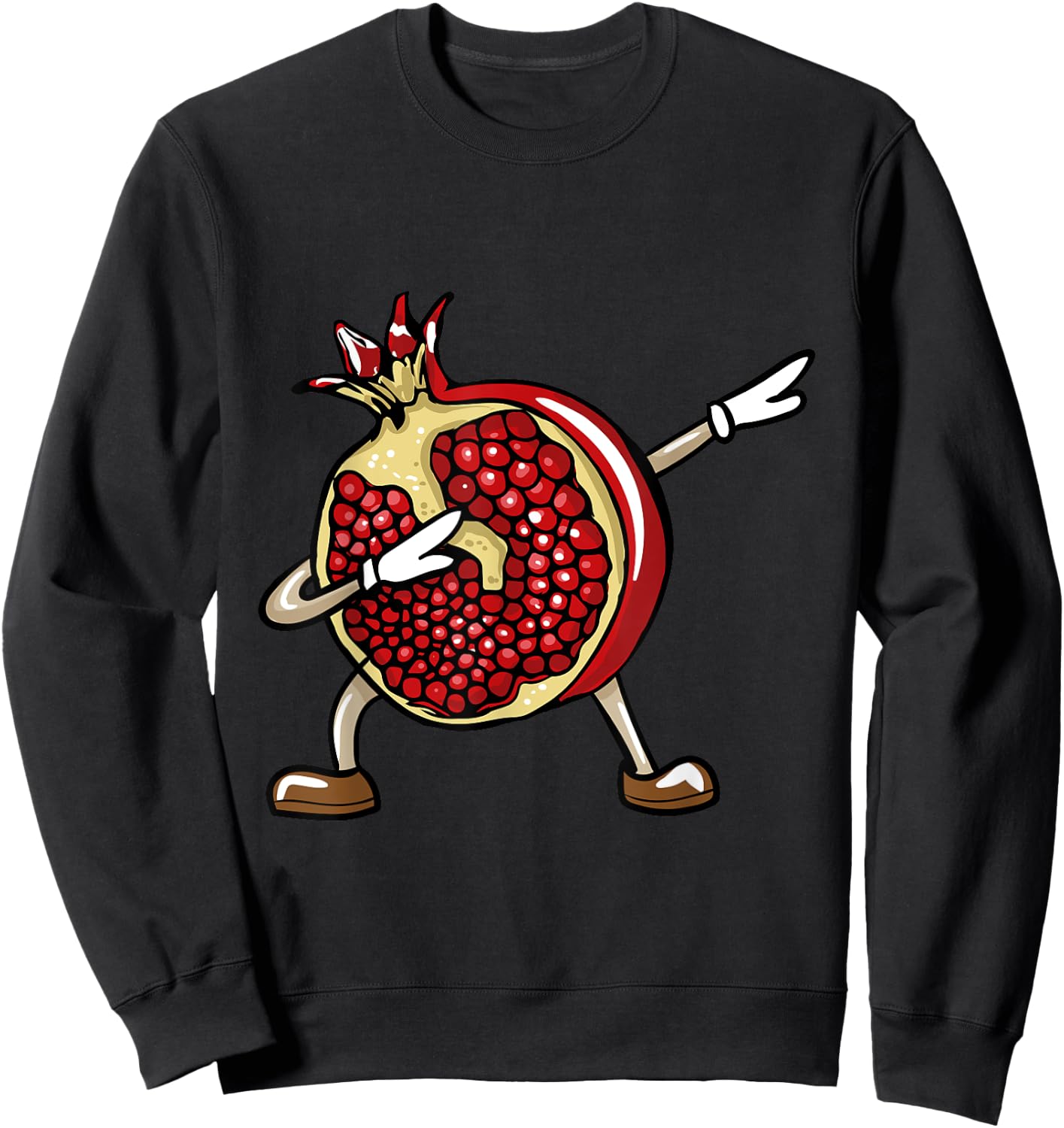 Funny Dabbing Pomegranate Lover Fruit Love Sweatshirt - Sweatshirt | Black