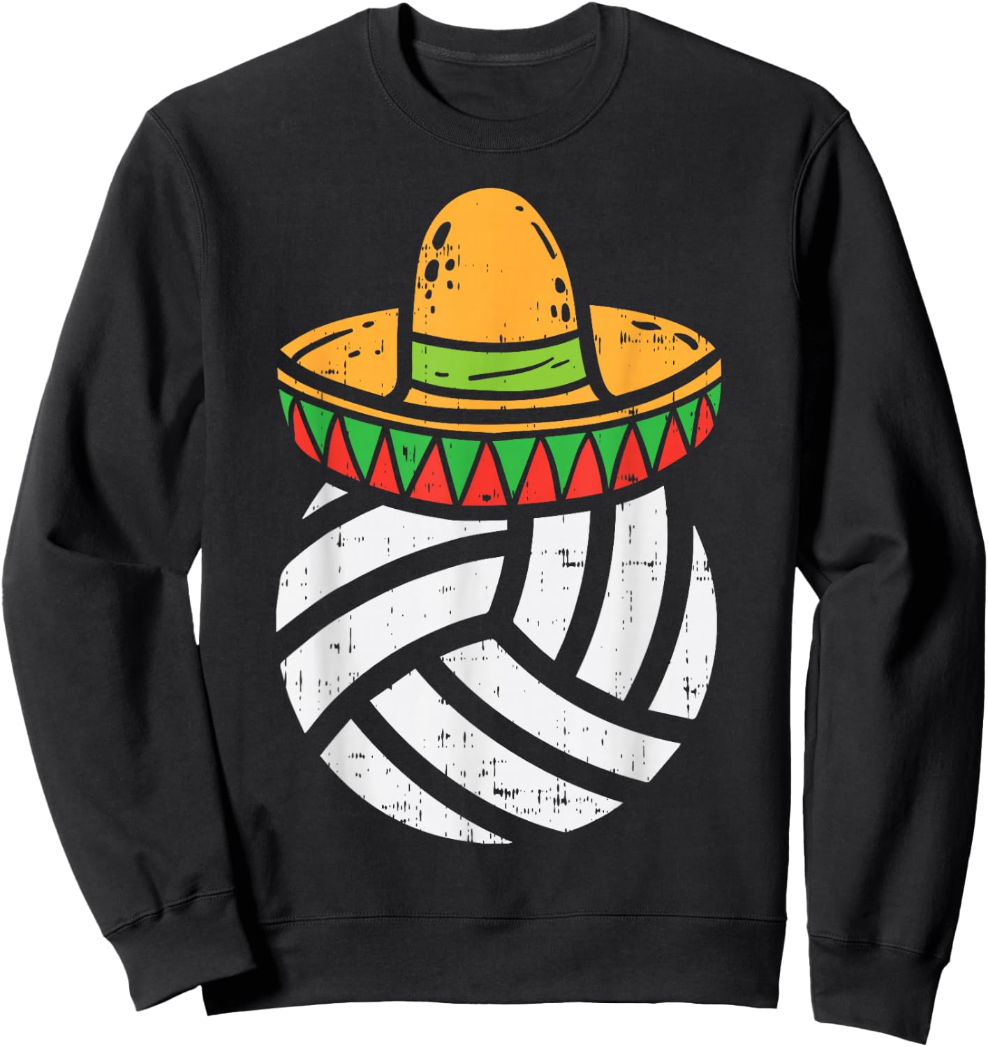 Volleyball Sombrero Cinco De Mayo Fiesta Sport Mexican Sweatshirt - Sweatshirt | Black