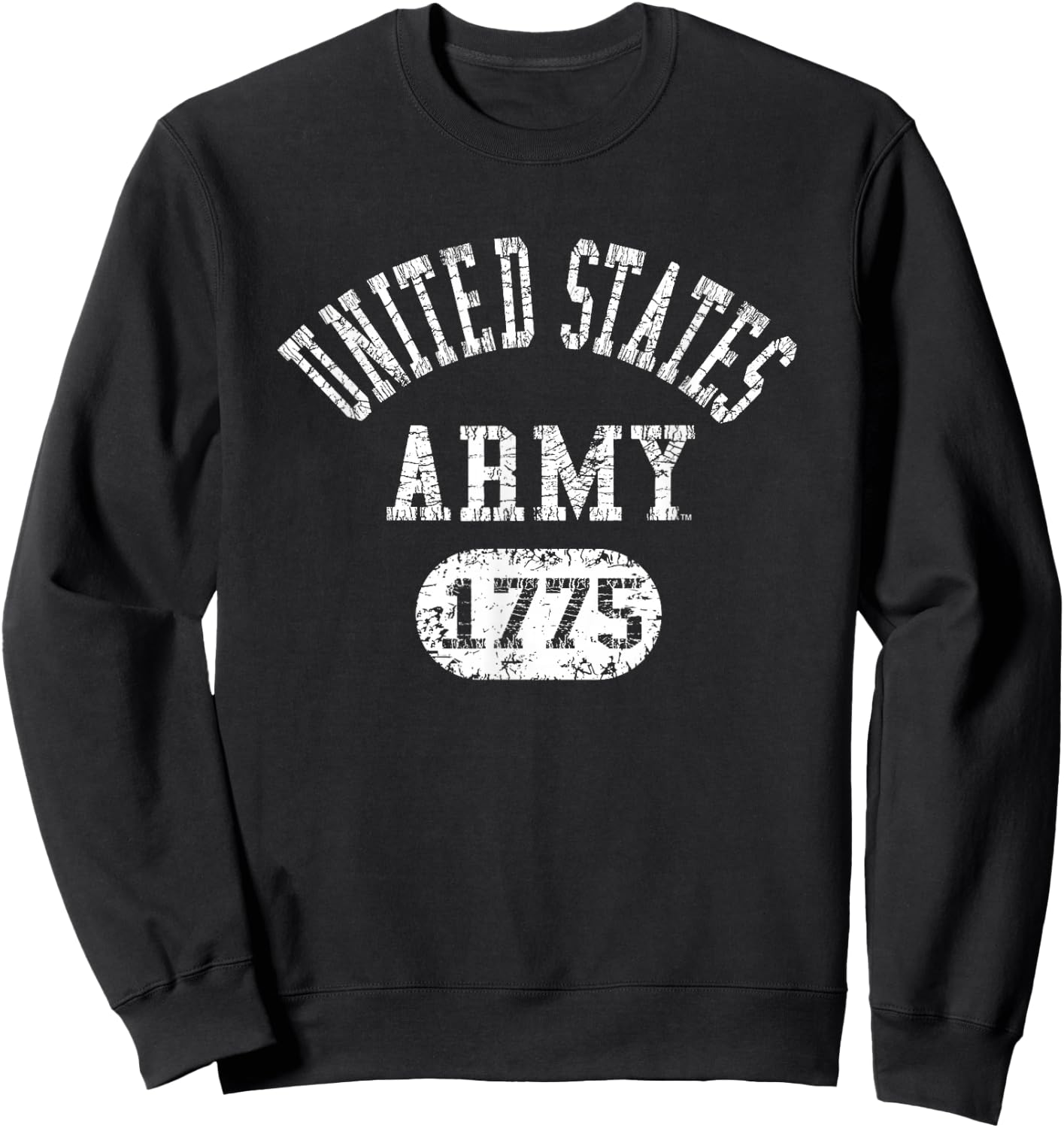 Military Army United States Vintage 1775 Officially Licensed Sweatshirt - Sweatshirt | Black