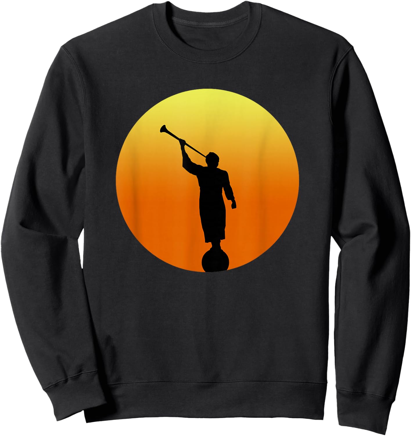 Mormon Angel Moroni at Sunset Sweatshirt - Sweatshirt | Black