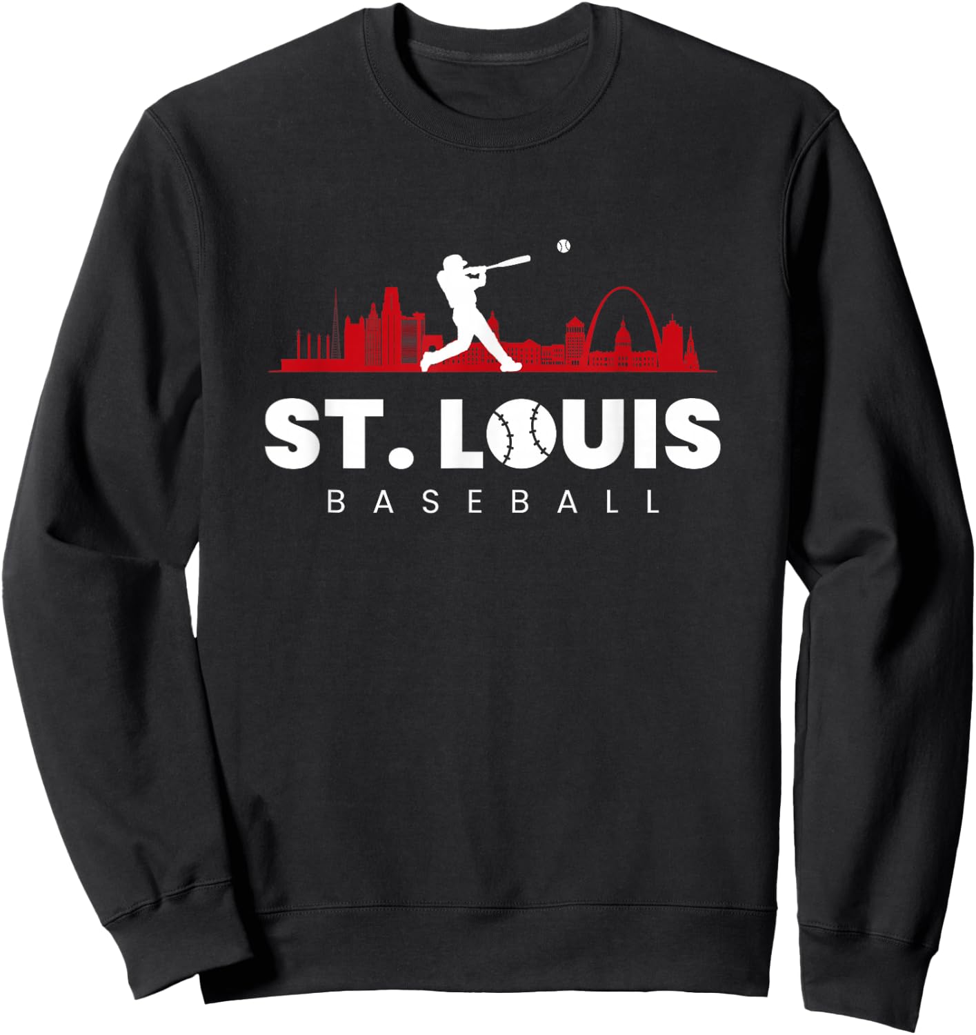St Louis Baseball Vintage Minimalist Retro Baseball Lover Sweatshirt - Sweatshirt | Black